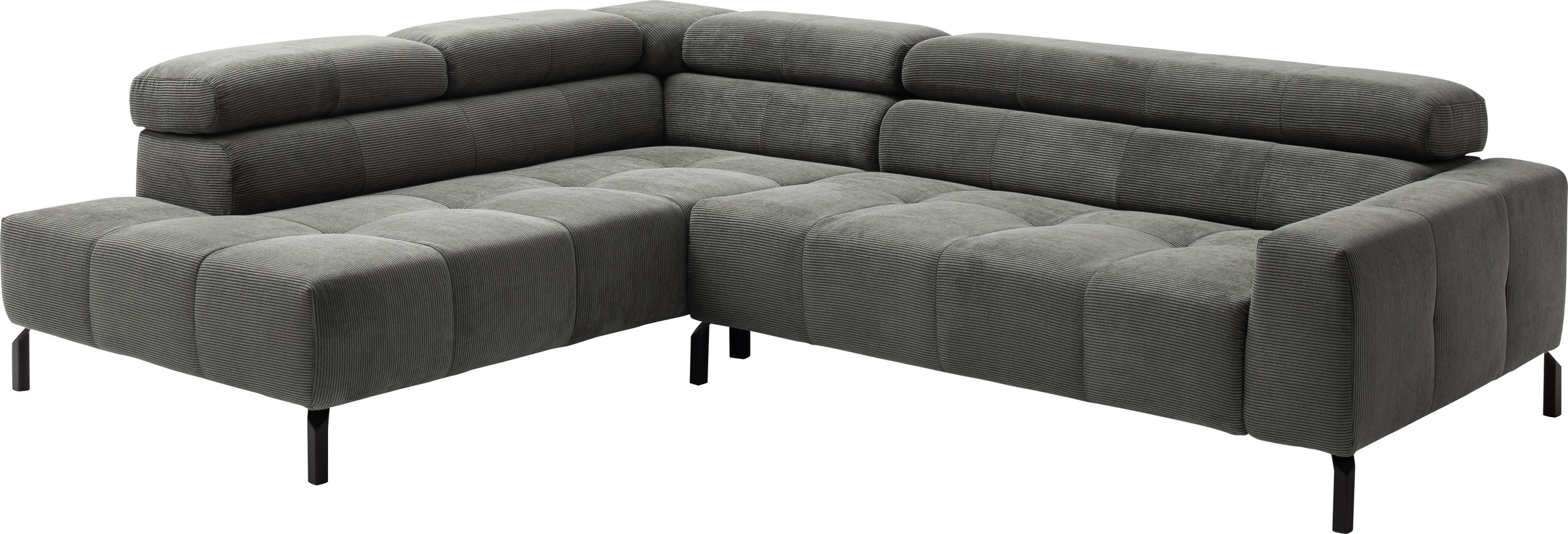 Places of Style Ecksofa »Cleveland, L-Form, incl. Kopfteilverstellung, Breite 276 cm«, wahlweise elektrischer Sitzvorzug