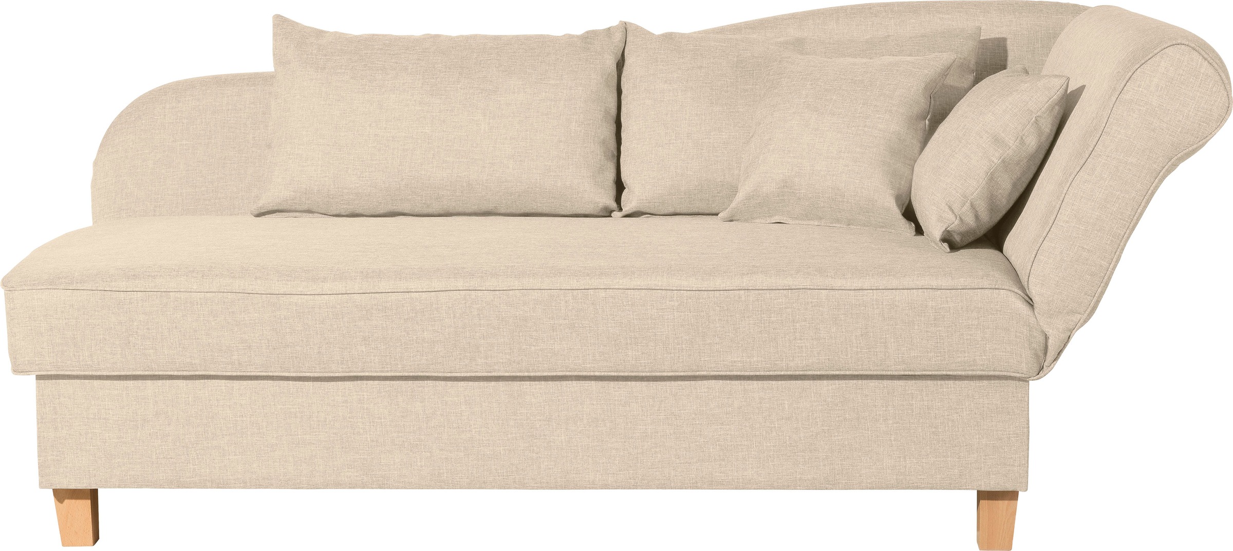 Max Winzer® Recamiere »Saturn mit verstellbarer Armlehne und Bettkasten, bequem zum Relaxen«, Armlehne links oder rechts, inkusive 4 Kissen