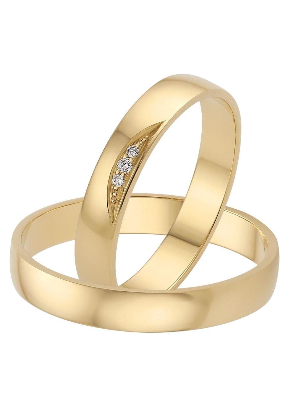 Firetti Trauring »Schmuck Geschenk Gold 375 Hochzeit Ehering "LIEBE"«, Made in Germany, wahlweise mit oder ohne Brillanten