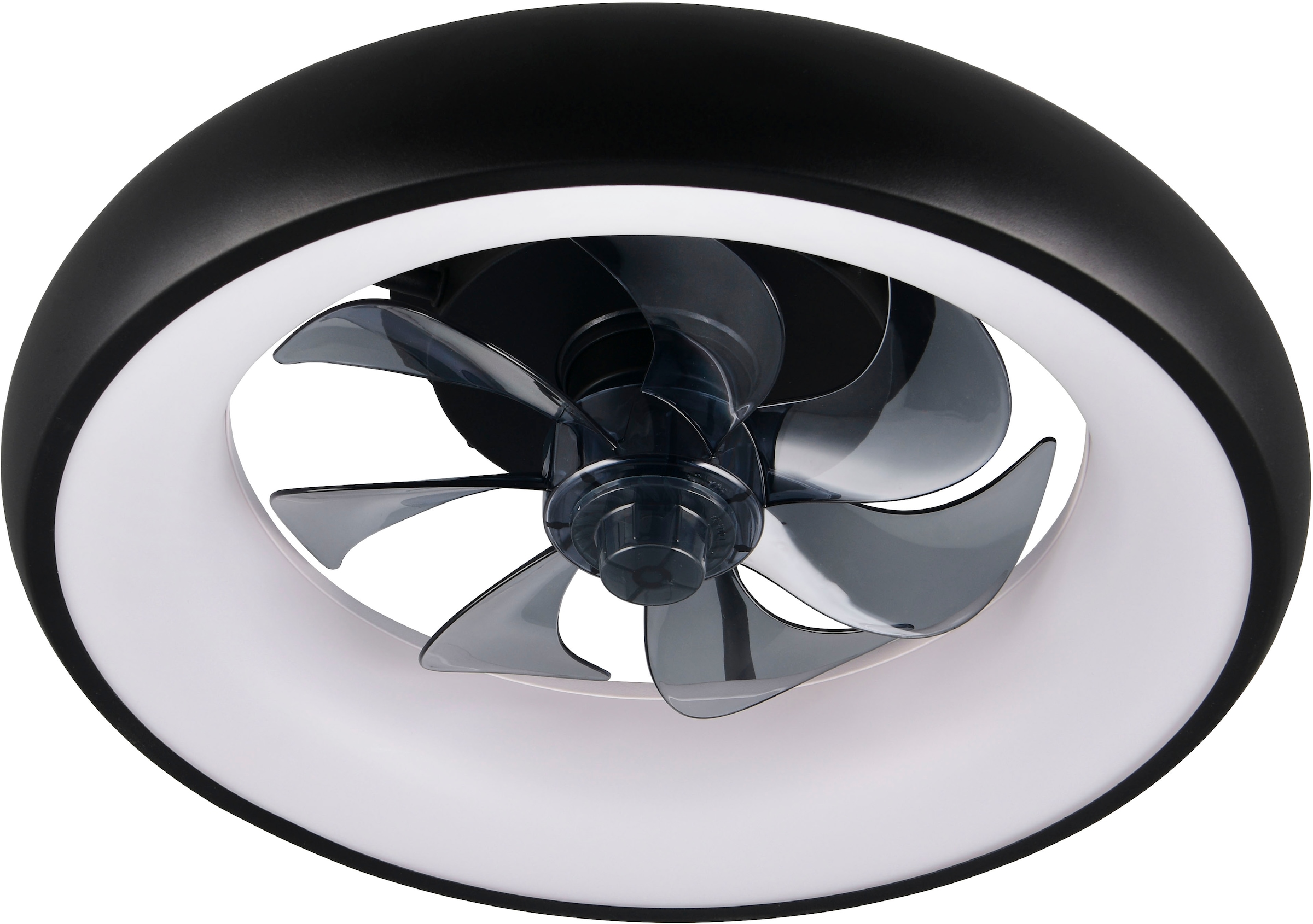 REALITY Leuchten LED Deckenleuchte »MUONIO mit Ventilator, Deckenventilator mit Licht, 20W LED CCT Ø 40cm« LED-Board 1 Stk. Farbwechsler | warmweiß - kaltweiß Fernbedienung 3 Geschwindigkeiten Timer Vor- & Rücklauf dimmbar