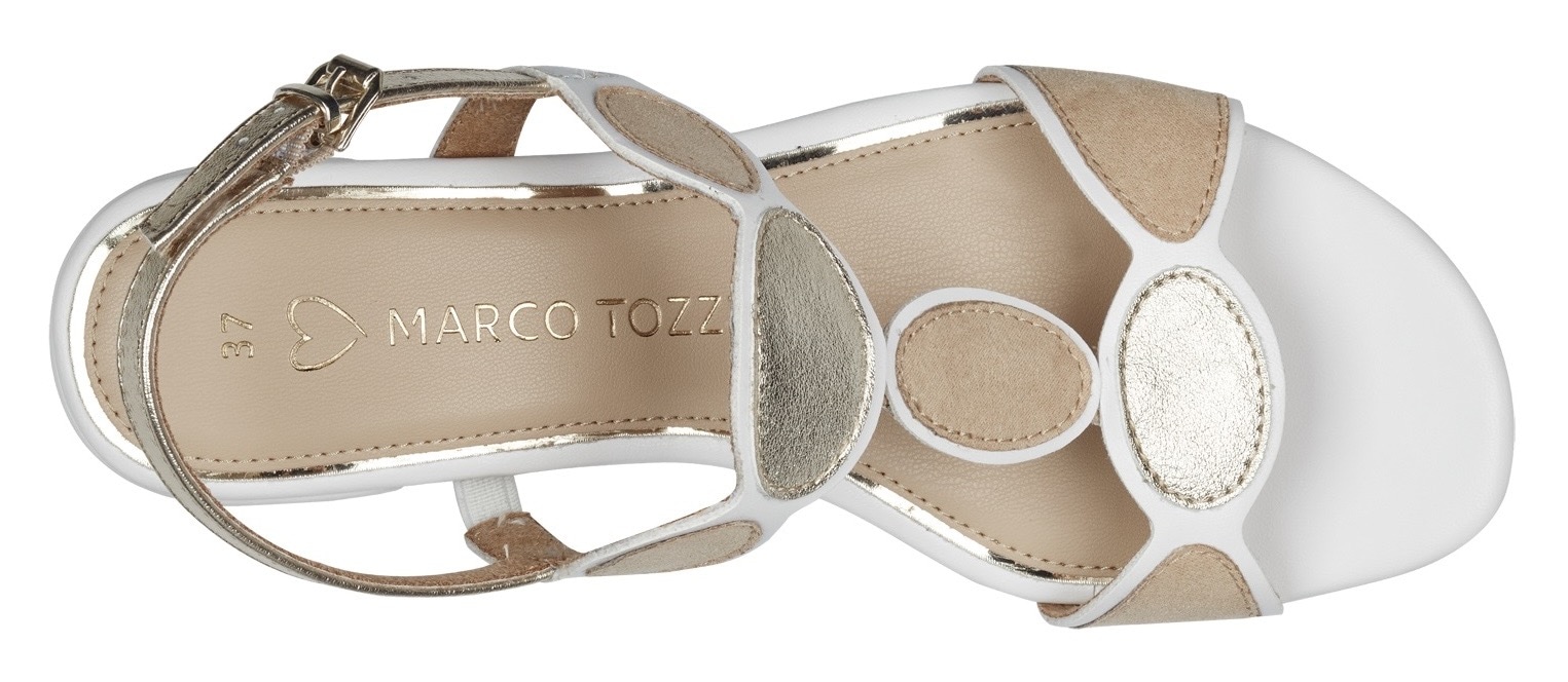 MARCO TOZZI Sandalette, Blockabsatz, Riemchensandale, Abendschuh mit Feel Me-Ausstattung