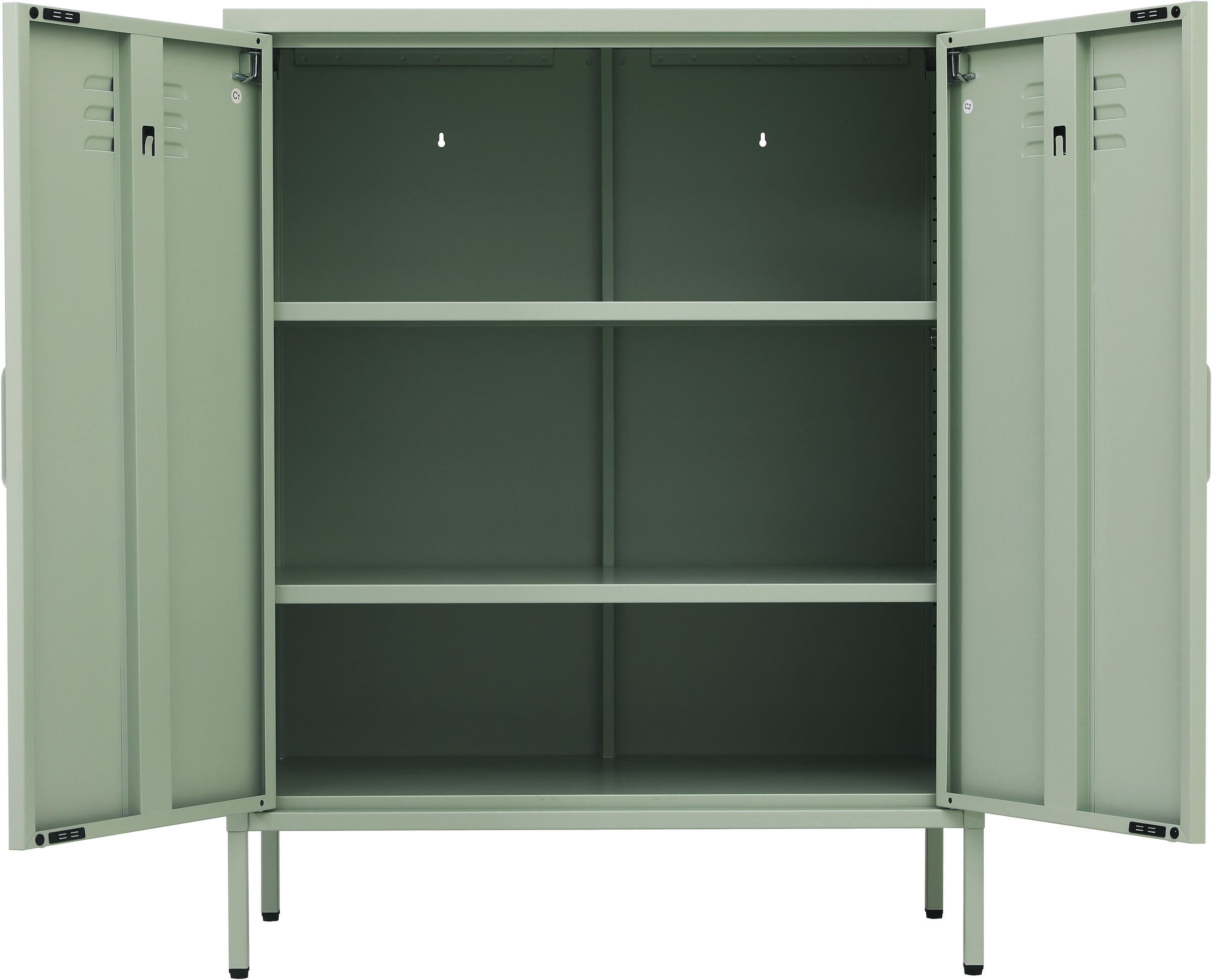 INOSIGN Wäscheschrank »Siena Metallschrank Stahlschrank Mehrzweckschrank Beistellschrank« Breite 80cm , idealer Wäscheschrank im Loft Design,  Bestseller Stahlschrank Kommode mit 2 Türen