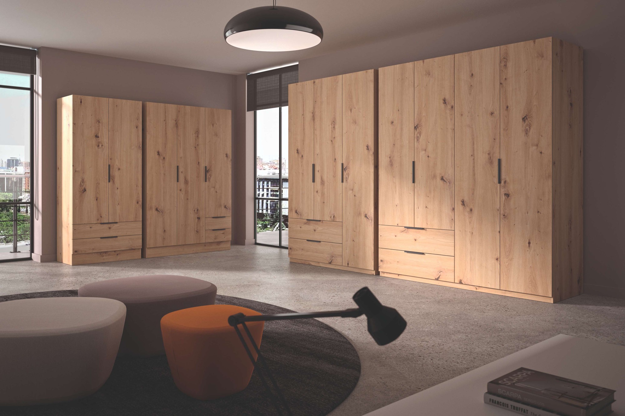 Composad Garderobenschrank »Espresso,Kleiderschrank, Raumsparschrank, Multifunktionsschrank«, (1 St.), mit 4 Türen und 2 Schubladen