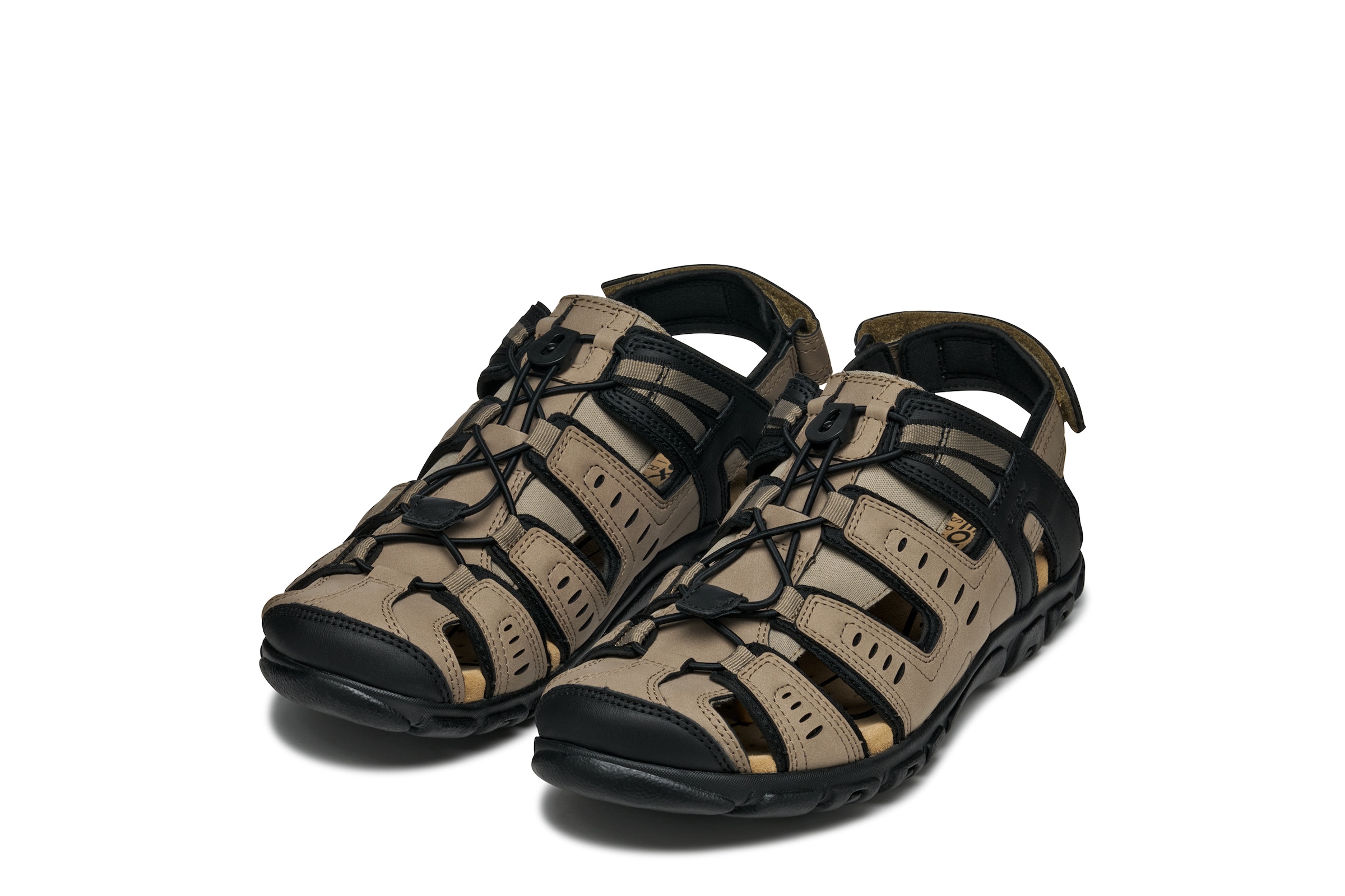 Geox 1100000002199 "UOMO SANDAL STRADA C", Sommerschuh, Klettschuh, Outdoorsandale, mit Lederfußbett