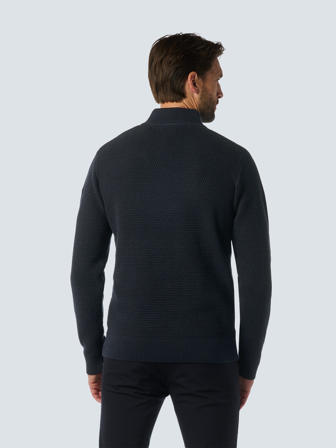 NO EXCESS Rollkragenpullover »No Excess Halber Reißverschluss Pullover Melange«