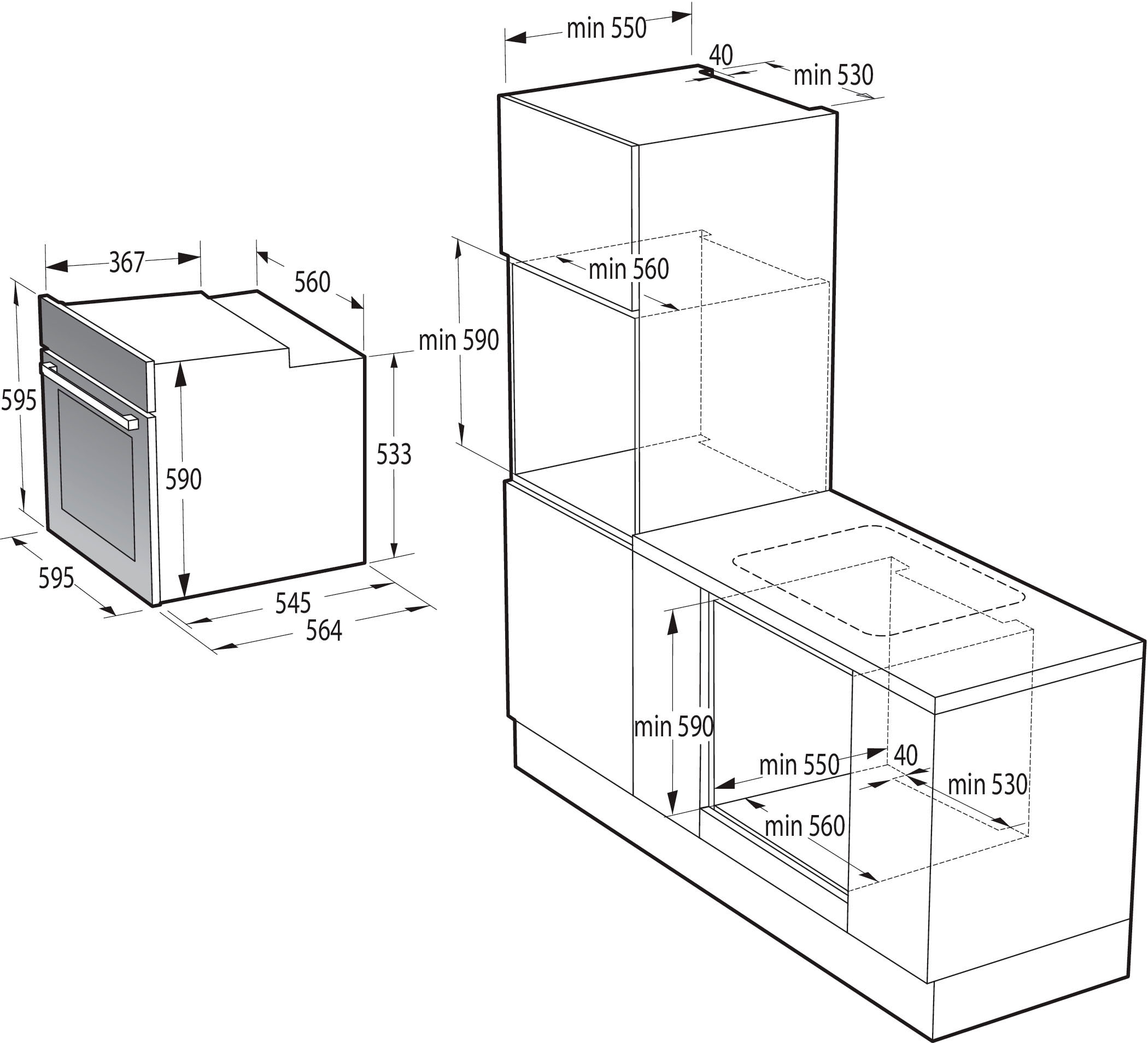 GORENJE Backofen-Set »BOS67371CLB«, ecoClean, AirFry-Funktion