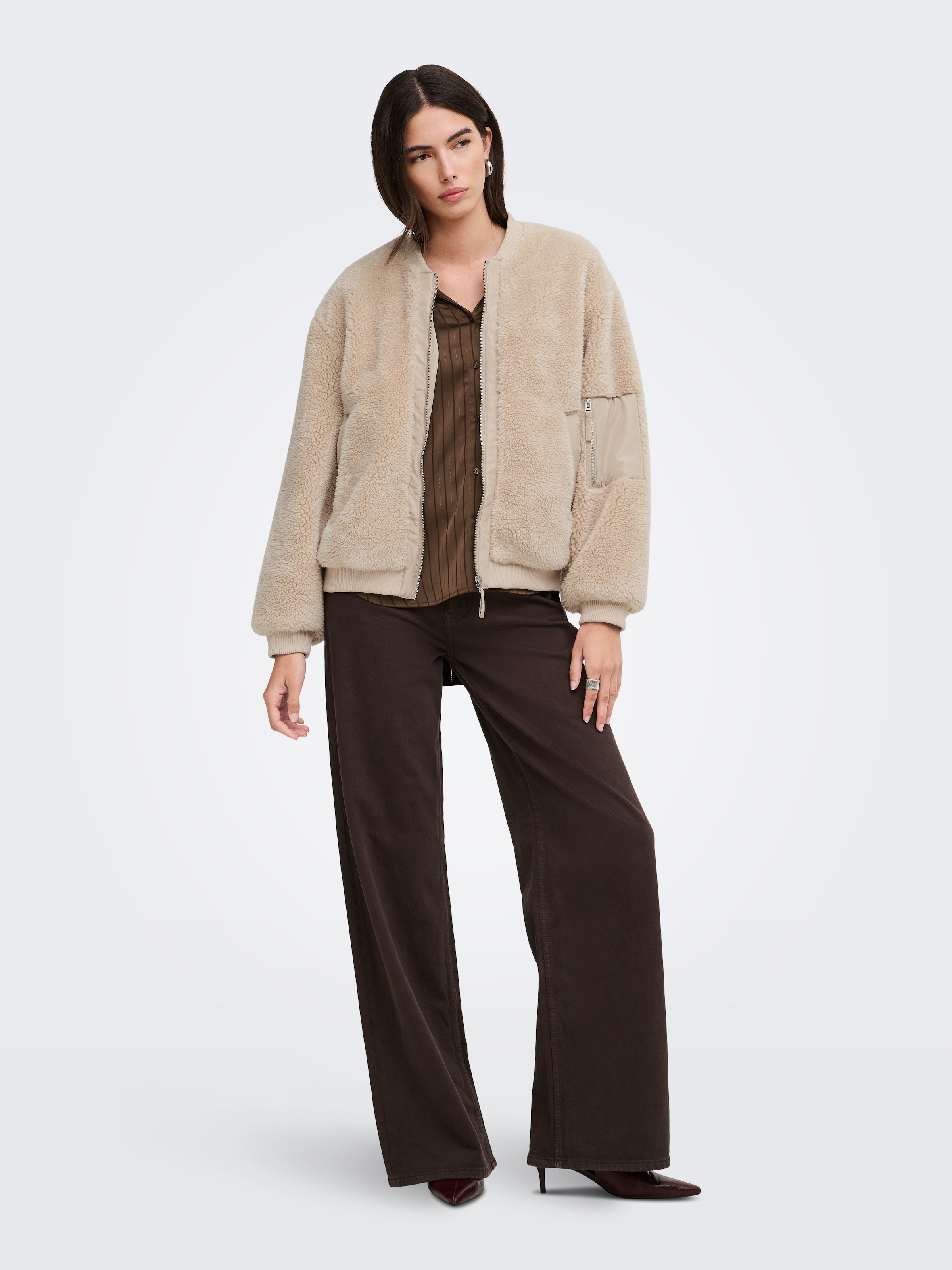 ONLY Plüschjacke »ONLSASCHA SHERPA JACKET OTW« Kunstfaser