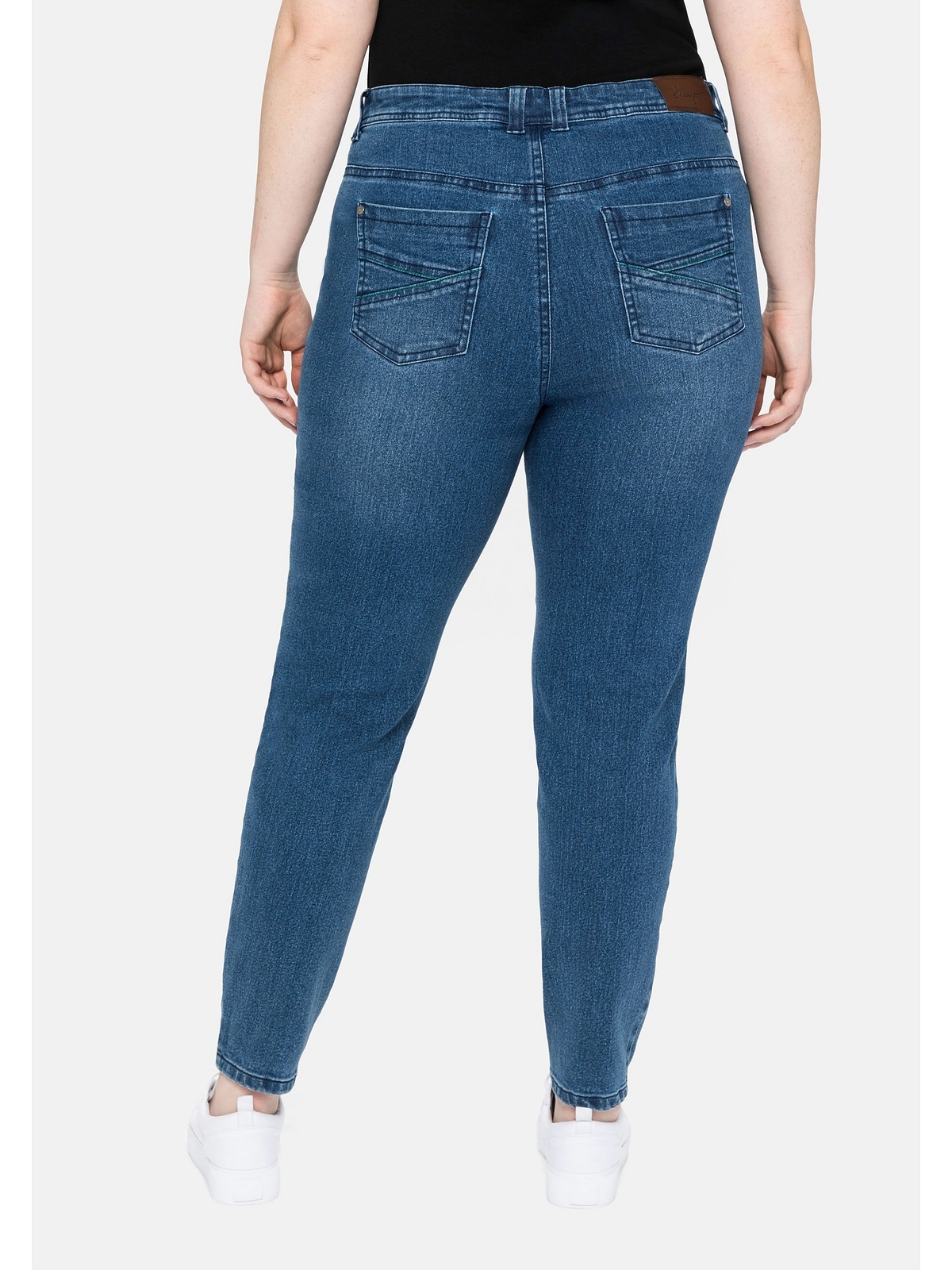 Sheego Stretch-Jeans »Große Größen«, skinny, mit vorverlegter Teilungsnaht