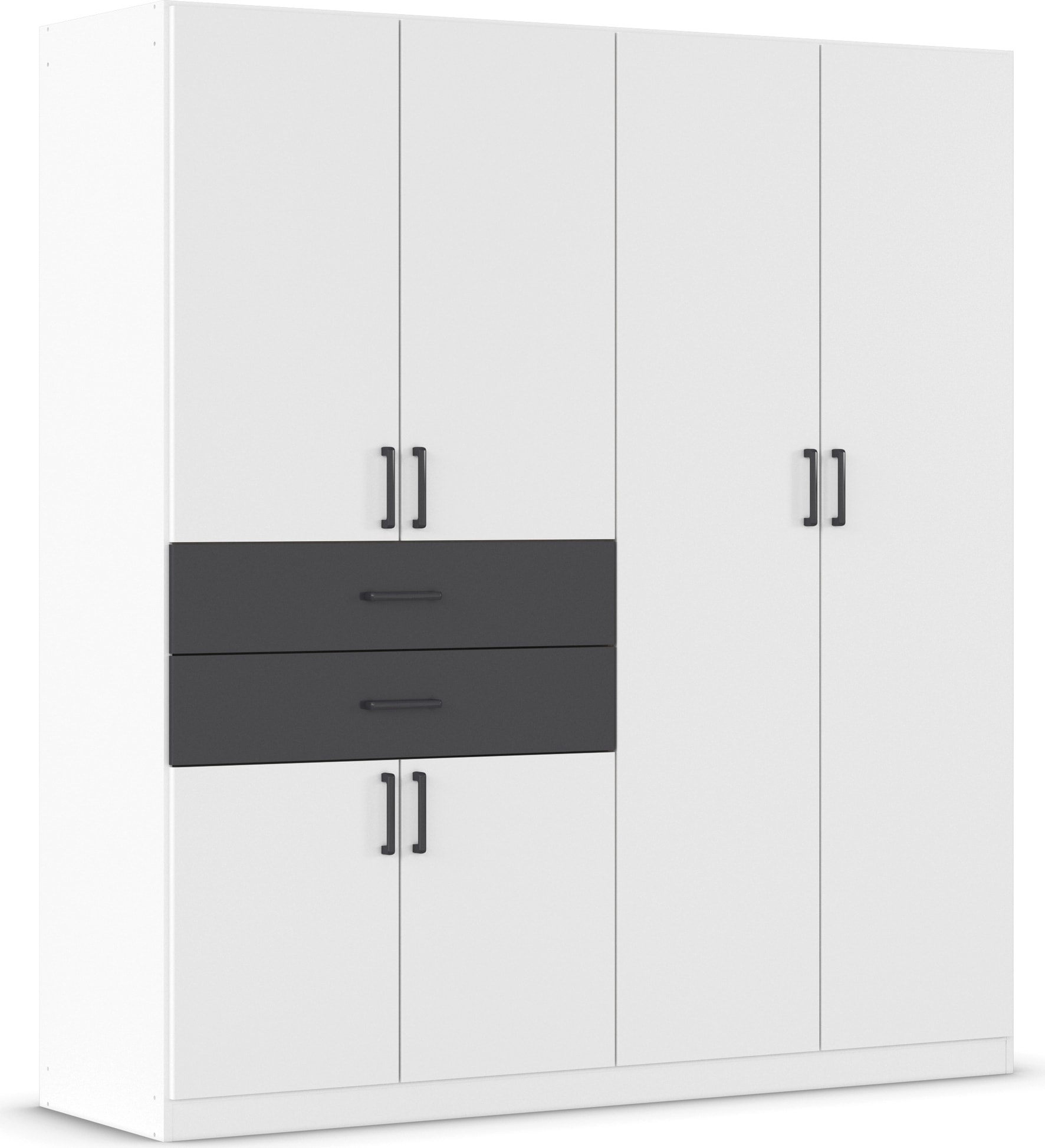 rauch "Kleiderschrank Schrank Garderobe MAIKA mit Dekor-Front" 2 Schubladen, in verschiedenen Breiten, Höhen, Farben, MADE IN GERMANY