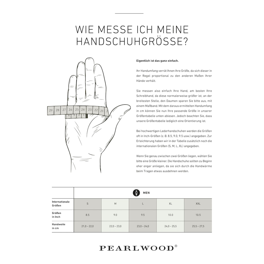 PEARLWOOD Lederhandschuhe »Gates«