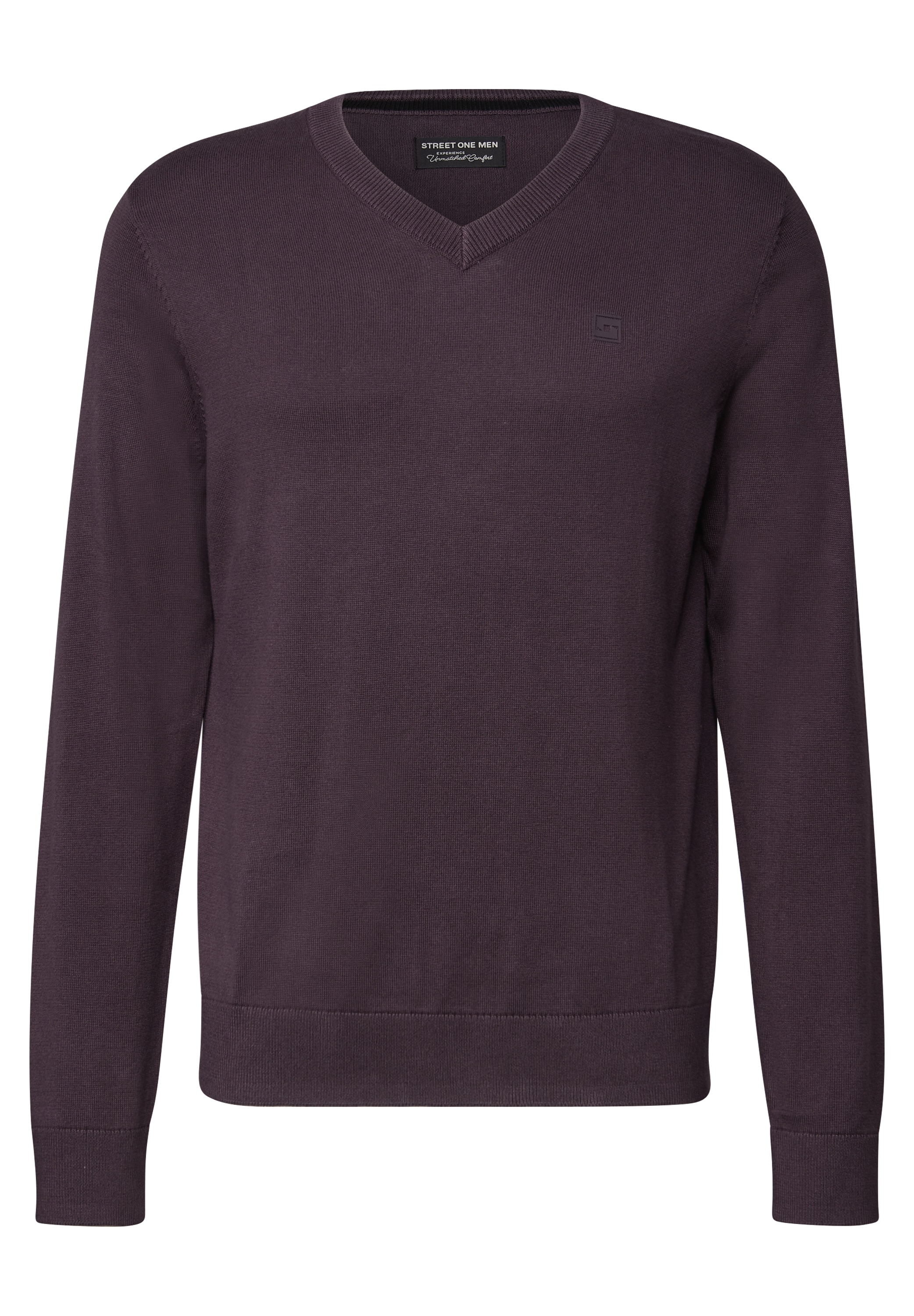 STREET ONE MEN Strickpullover, aus reiner Baumwolle