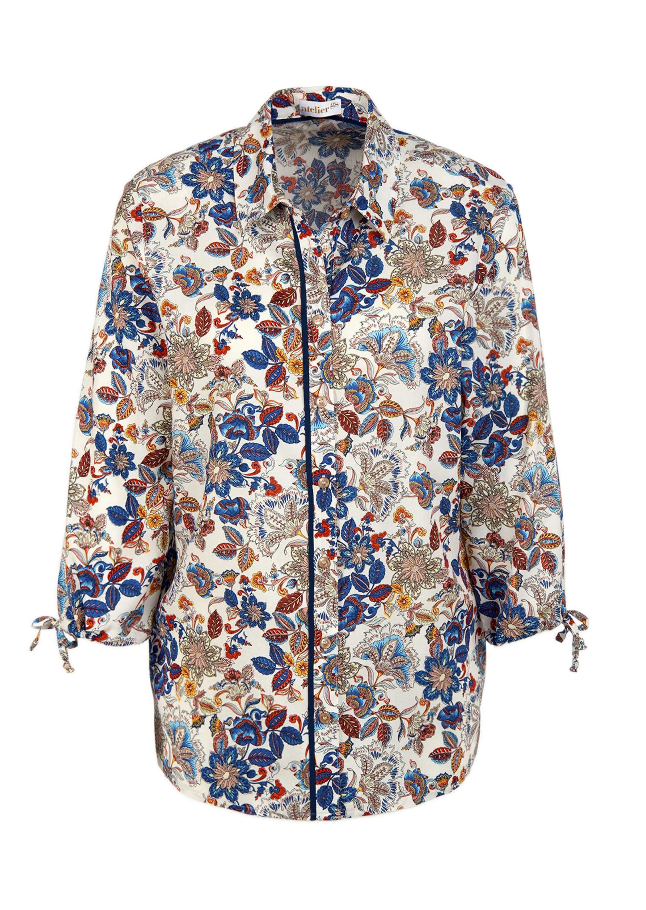 GOLDNER Druckbluse "Viskosebluse mit floralem Muster" Jedes Teil ein Unikat