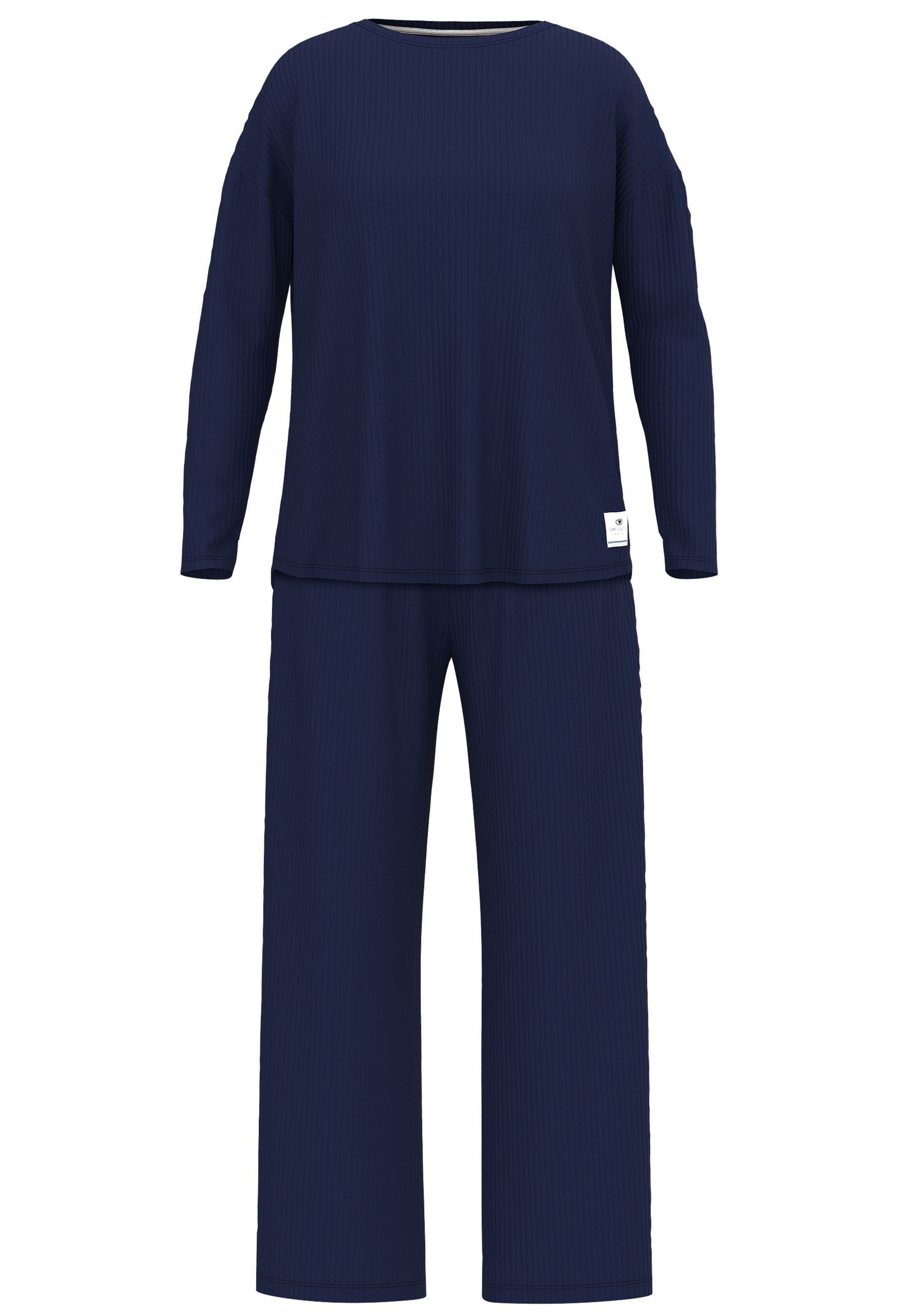 TOM TAILOR Loungeanzug "Sitia" basic, bequem, unifarben, Langarm, Rundhalsa günstig online kaufen