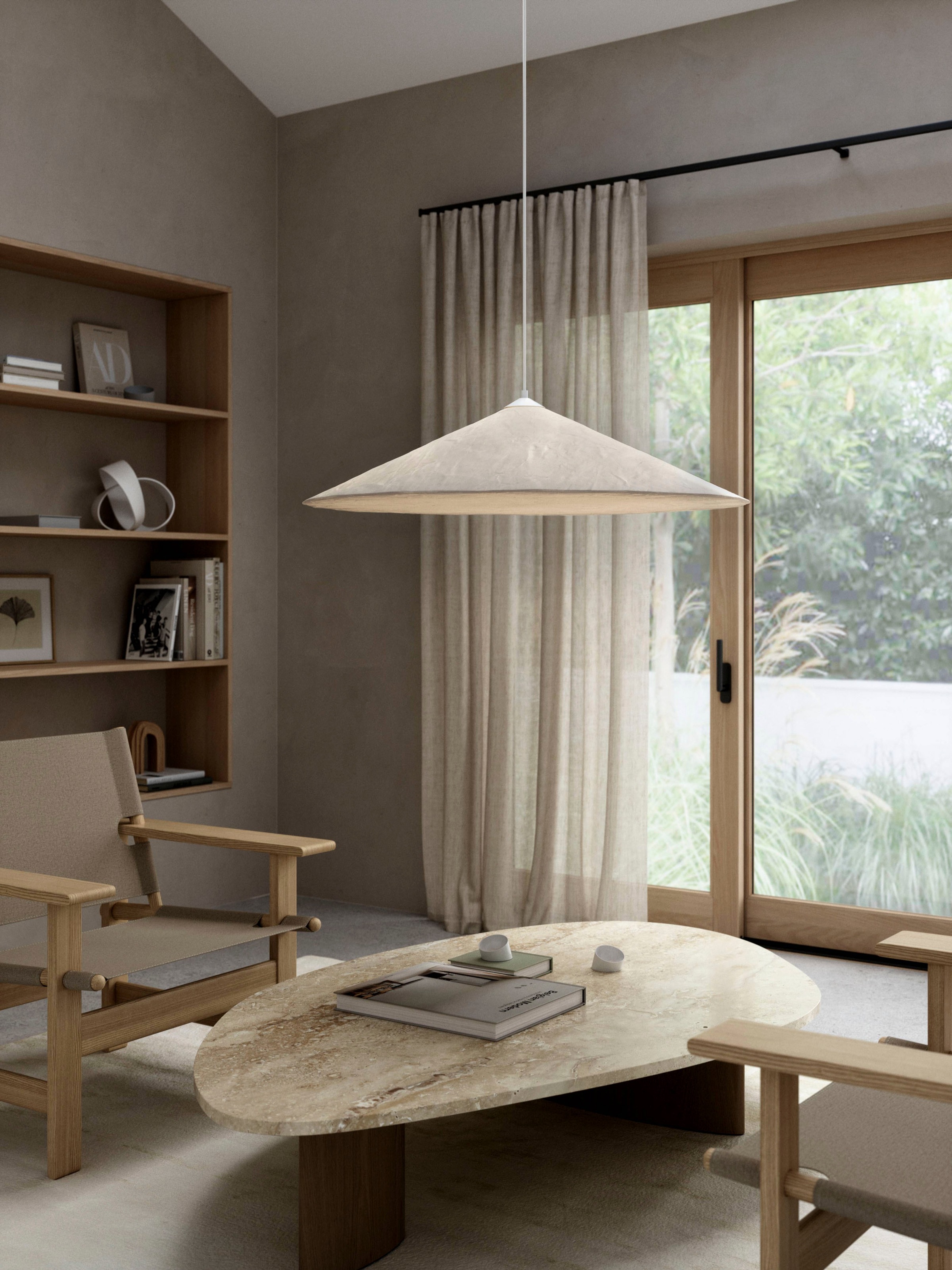 design for the people Pendelleuchte »Hill«, Leuchtmittel E27 | ohne Leuchtmittel, Moderner Japandi-Stil, modernes und dennoch zeitloses Design