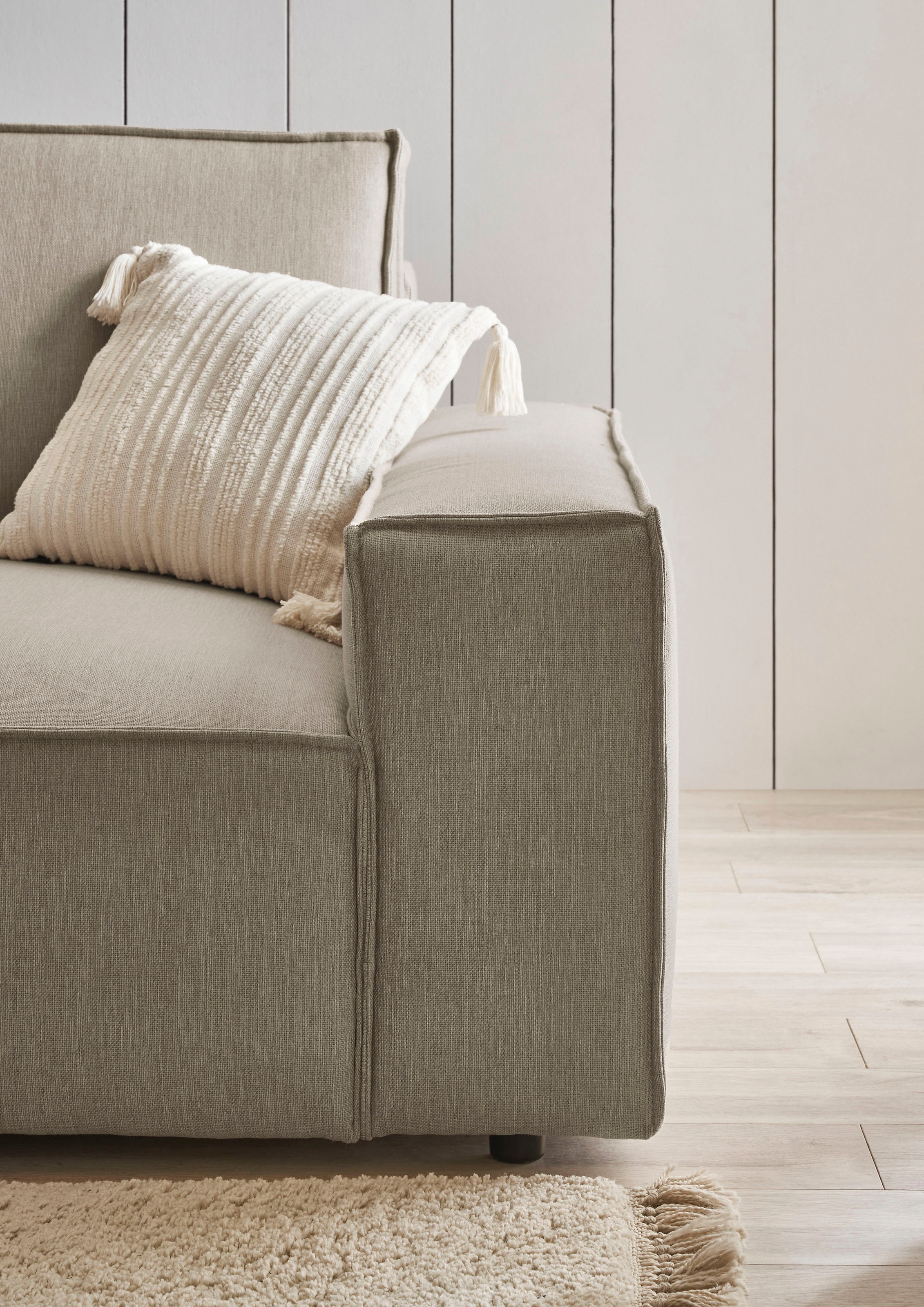 Home affaire Polsterecke »NEU: SHERWOOD XXL tief, L-Form mit Schlaffunktion, Big-Sofa mit Hocker«, (Set, 2 St.), stellbar zum Schlafsofa (Krokodilverbinder), Cord, Leinenoptik