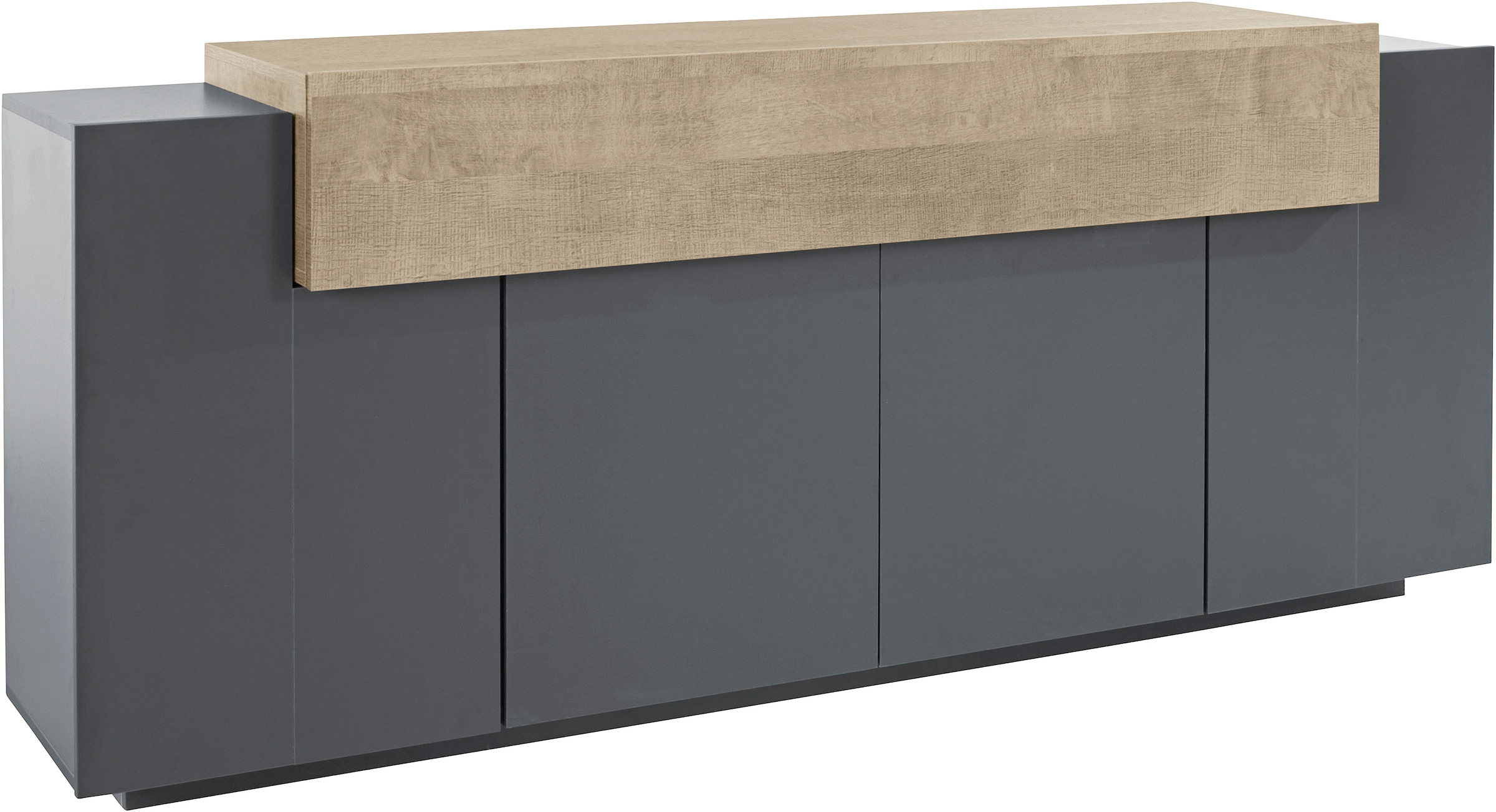 INOSIGN Sideboard "Coro, Kommode, Schrank, Kredenz, grifflos mit Einlegeböden", 1 klappe,4 Türen, Doppeltiefe, B/T/H 200