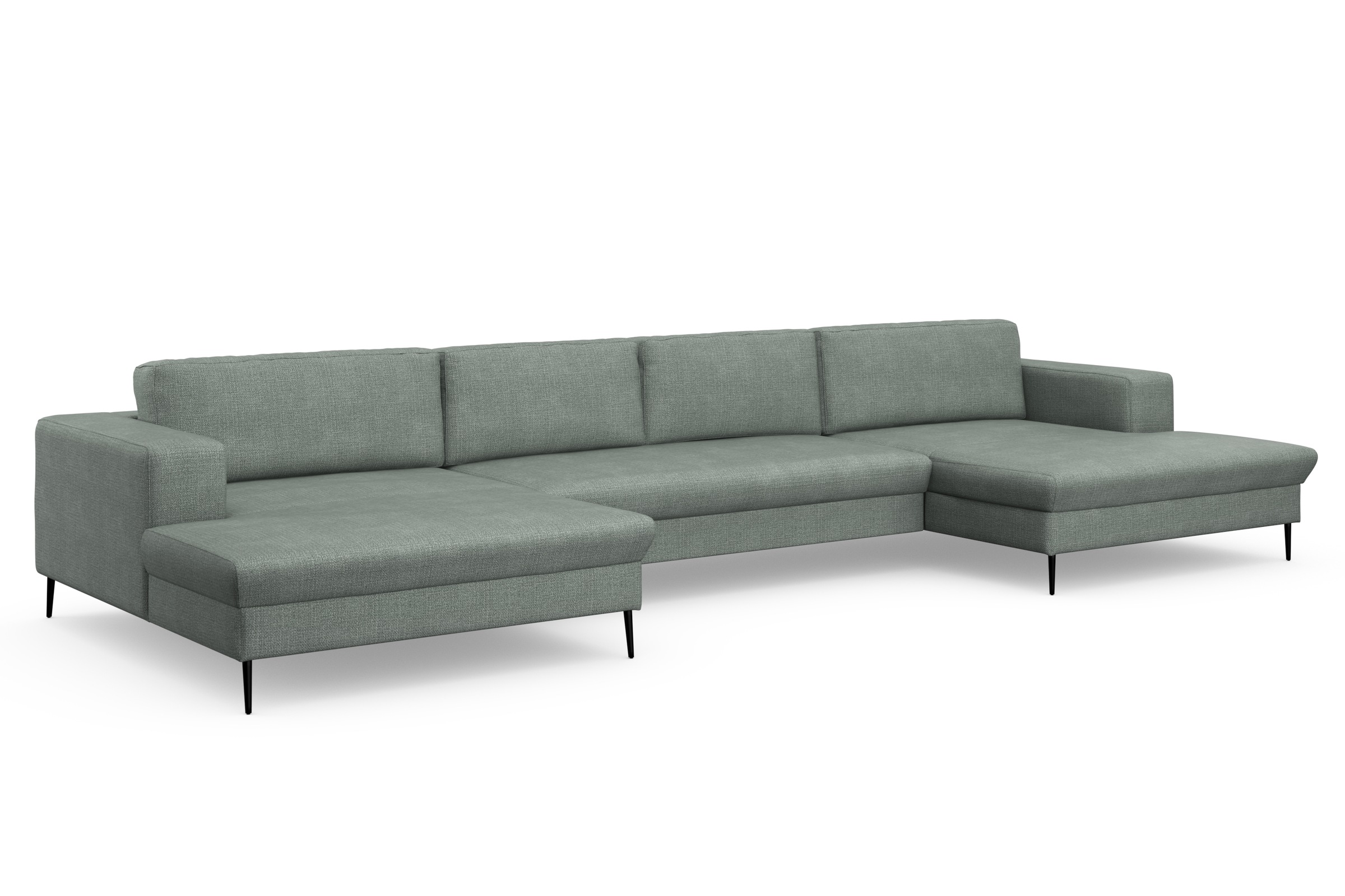 Thumbnail - DOMO collection Wohnlandschaft "Modica U-Form aktuelles, kubisches Design mit 2 Recamieren, viel Platz" XXL, in moderner...
