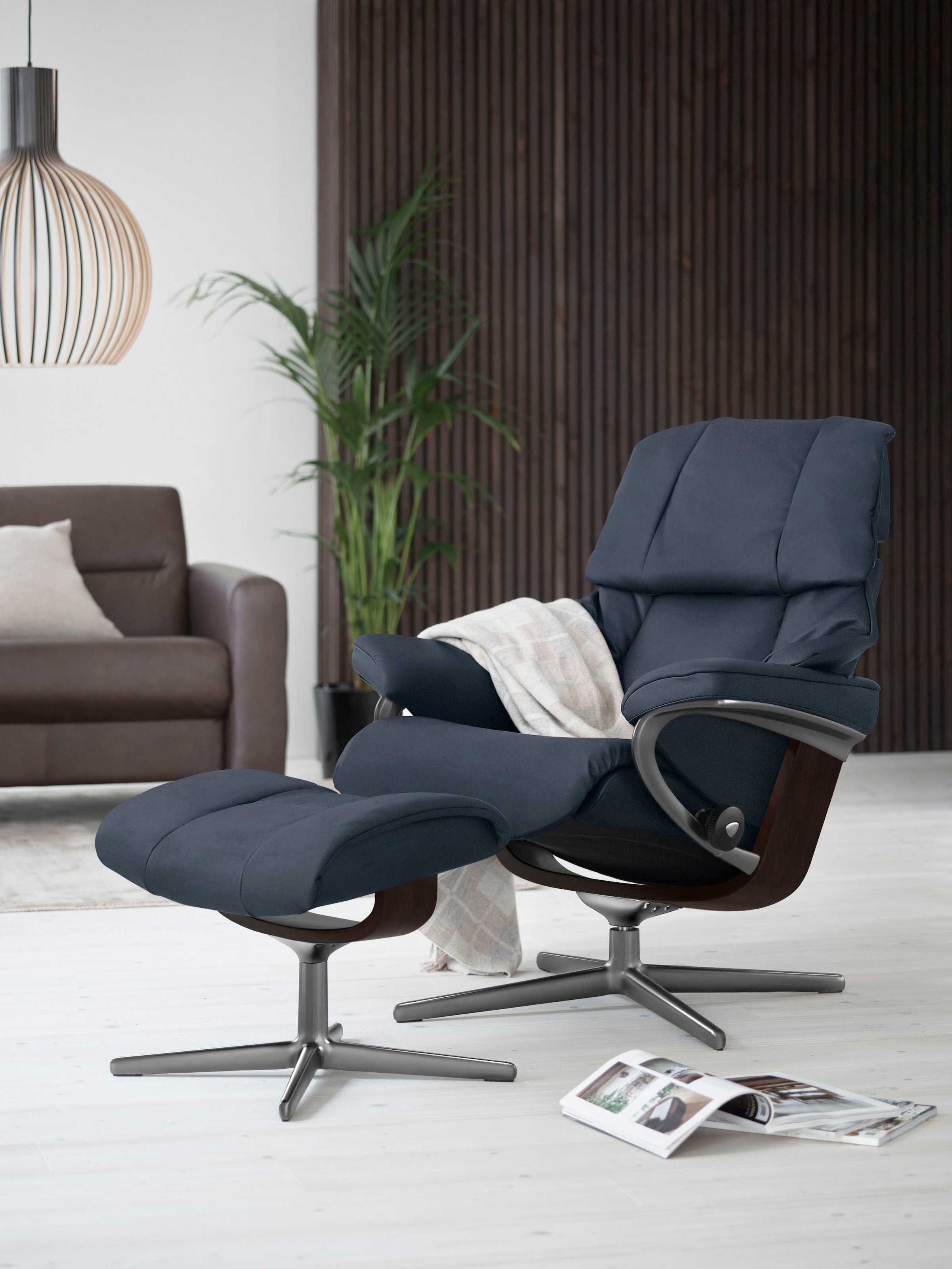 Stressless® Fußhocker »Reno«, mit Cross Base, Größe S, M & L, Holzakzent Braun