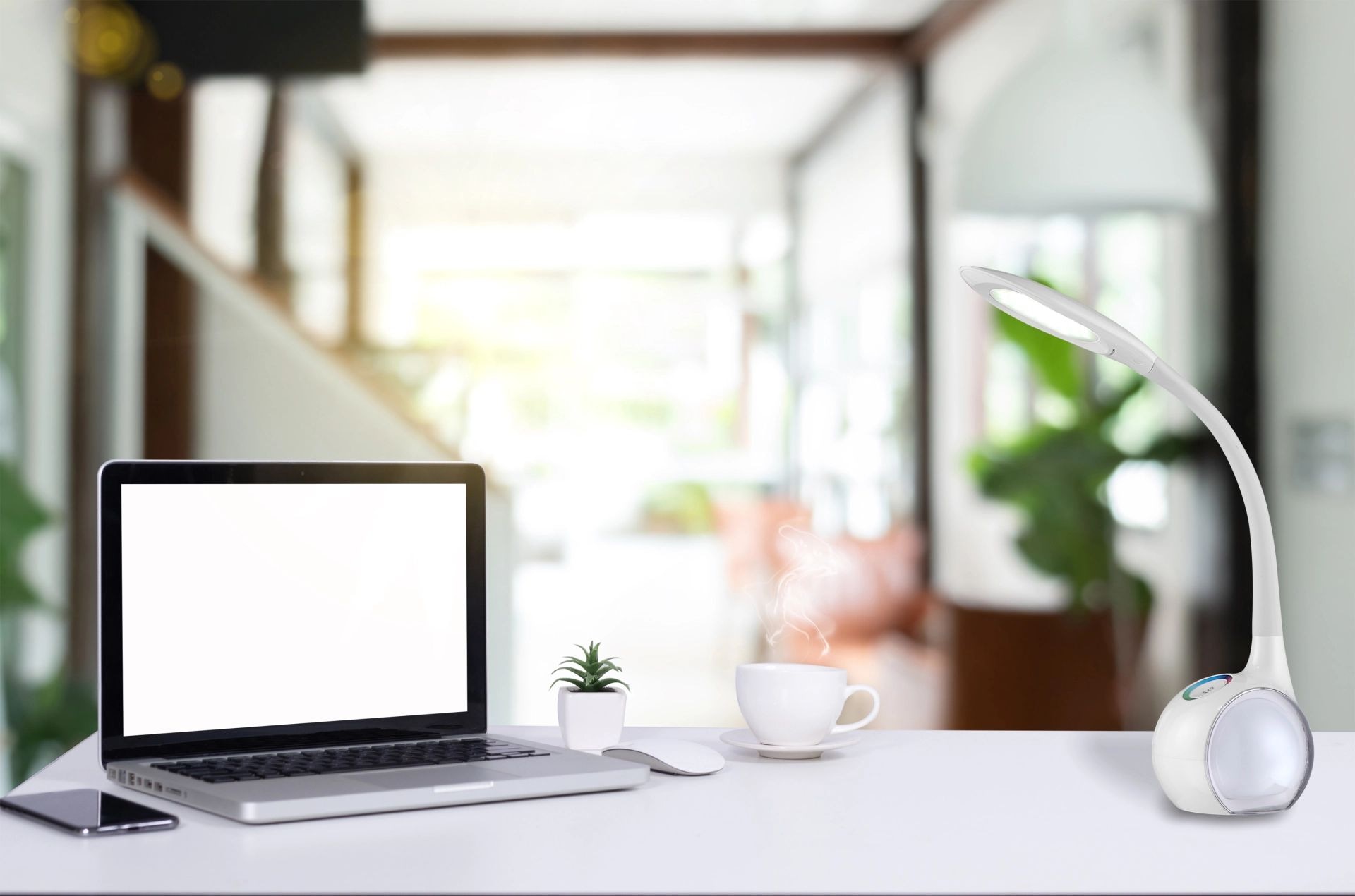 GLOBO LIGHTING LED Schreibtischlampe »TARRON« LED-Modul 1 Stk. Kaltweiß Farbwechsel Rot-Grün-Blau, Tischleuchte, Büroleuchte