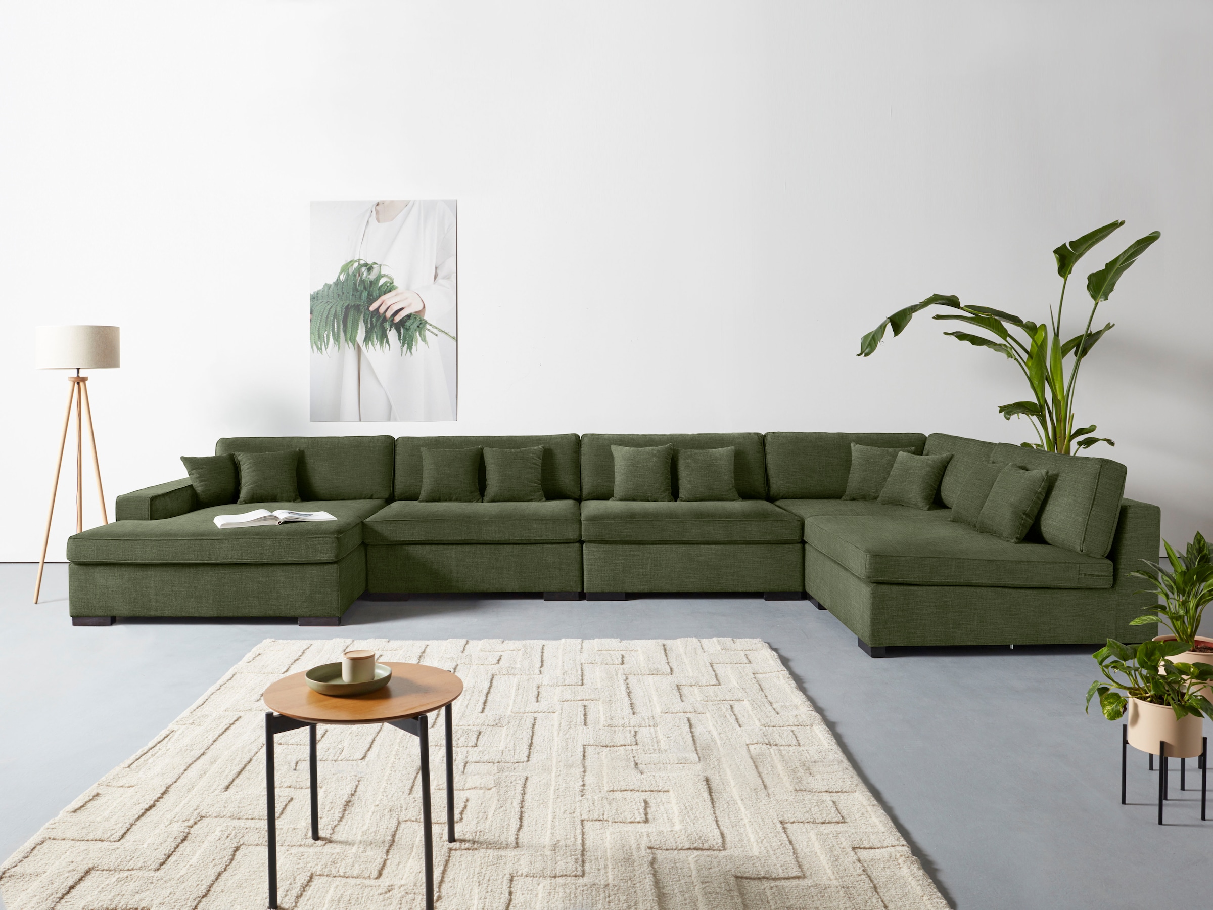 Home affaire Wohnlandschaft "Skara XXL U-Form", Lounge-Sofa XXL mit Federke günstig online kaufen