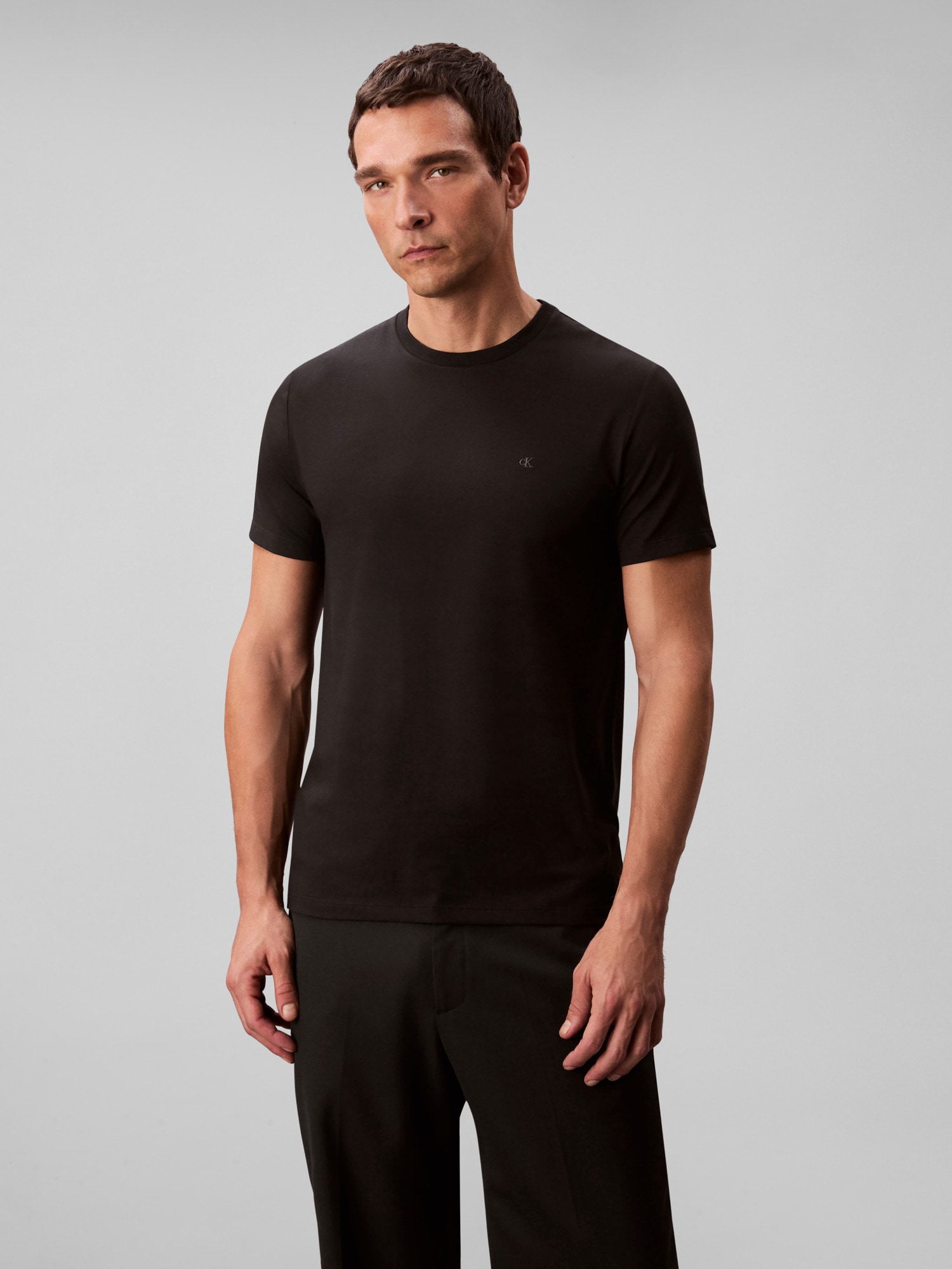 Calvin Klein T-Shirt »SS STRETCH COTTON SLIM TEE 2PK«, (Packung, 2 tlg.), Rundhalsausschnitt, slim fit
