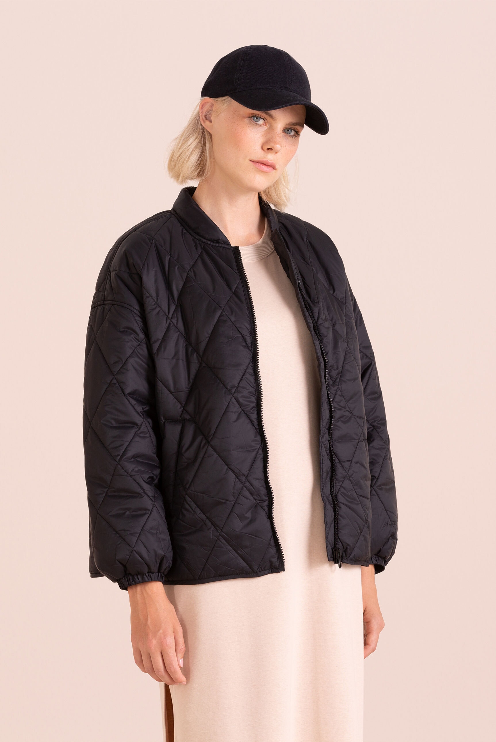 SENSES.THE LABEL Outdoorjacke, ohne Kapuze, mit Elastikbündchen