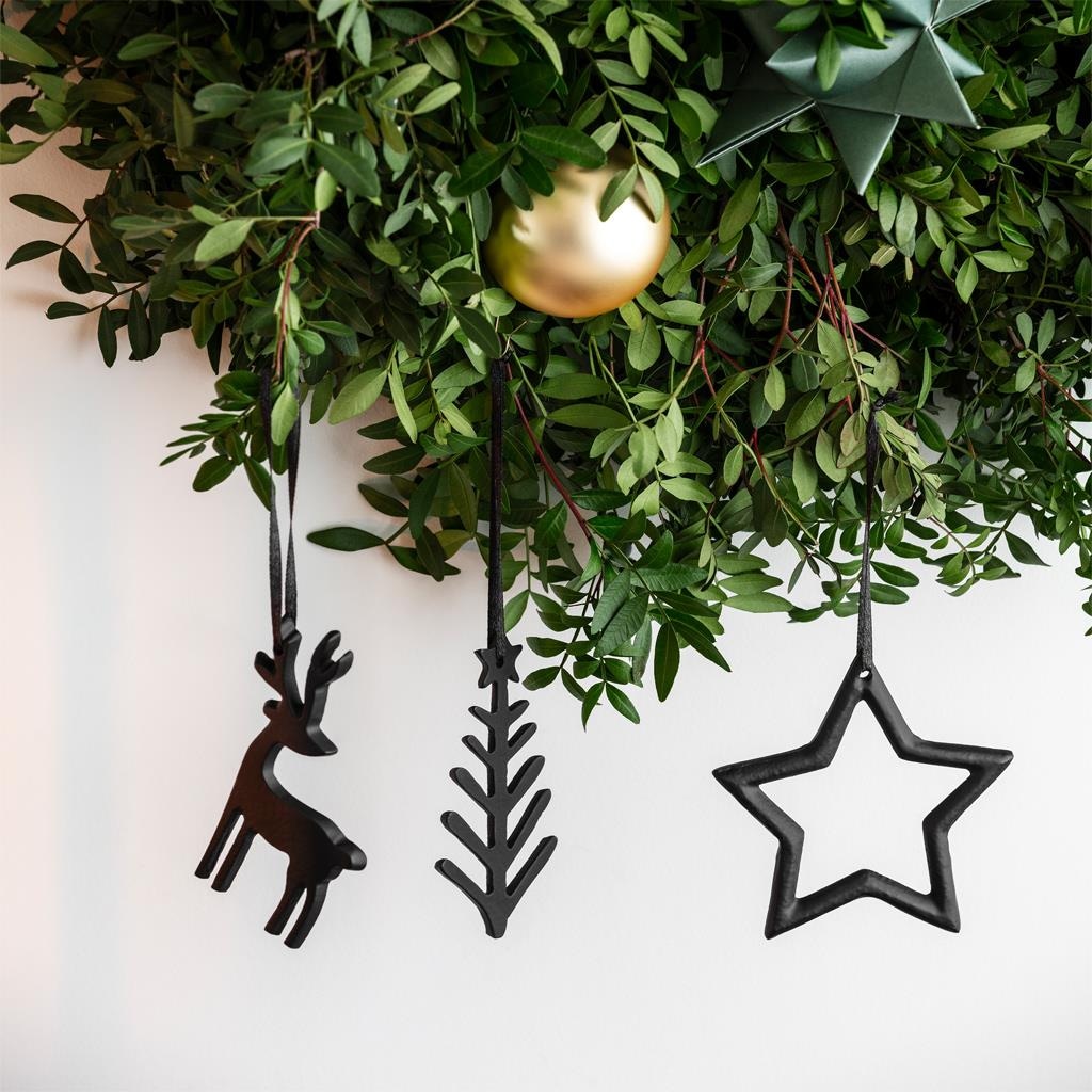 Villeroy & Boch Weihnachtsfigur »Deko-Hänger Christmas Chic 3-tlg. schwarz« Abwischbar