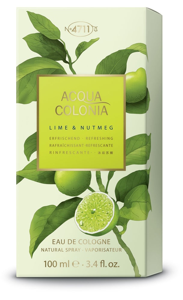 4711 Eau de Cologne »4711 Acqua Colonia LIME & NUTMEG EAU DE COLOGNE NATURAL SPRAY 100 ML«, (Packung, 1 tlg.), harmonische Balance zwischen frischen und warmen Noten