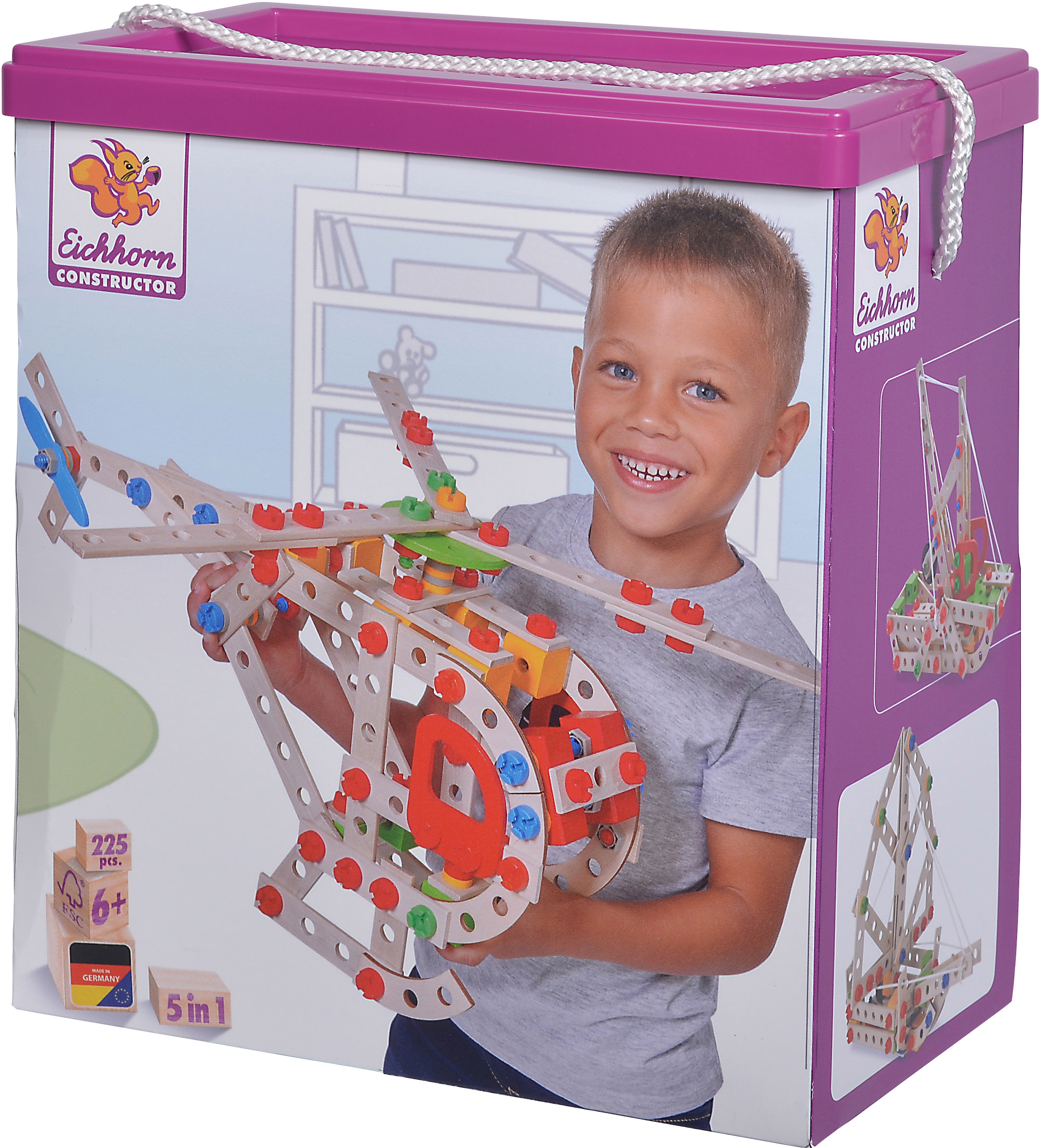 Eichhorn Konstruktionsspielsteine »Constructor Hubschrauber«, (225 St.), Made in Germany, FSC®- schützt Wald - weltweit