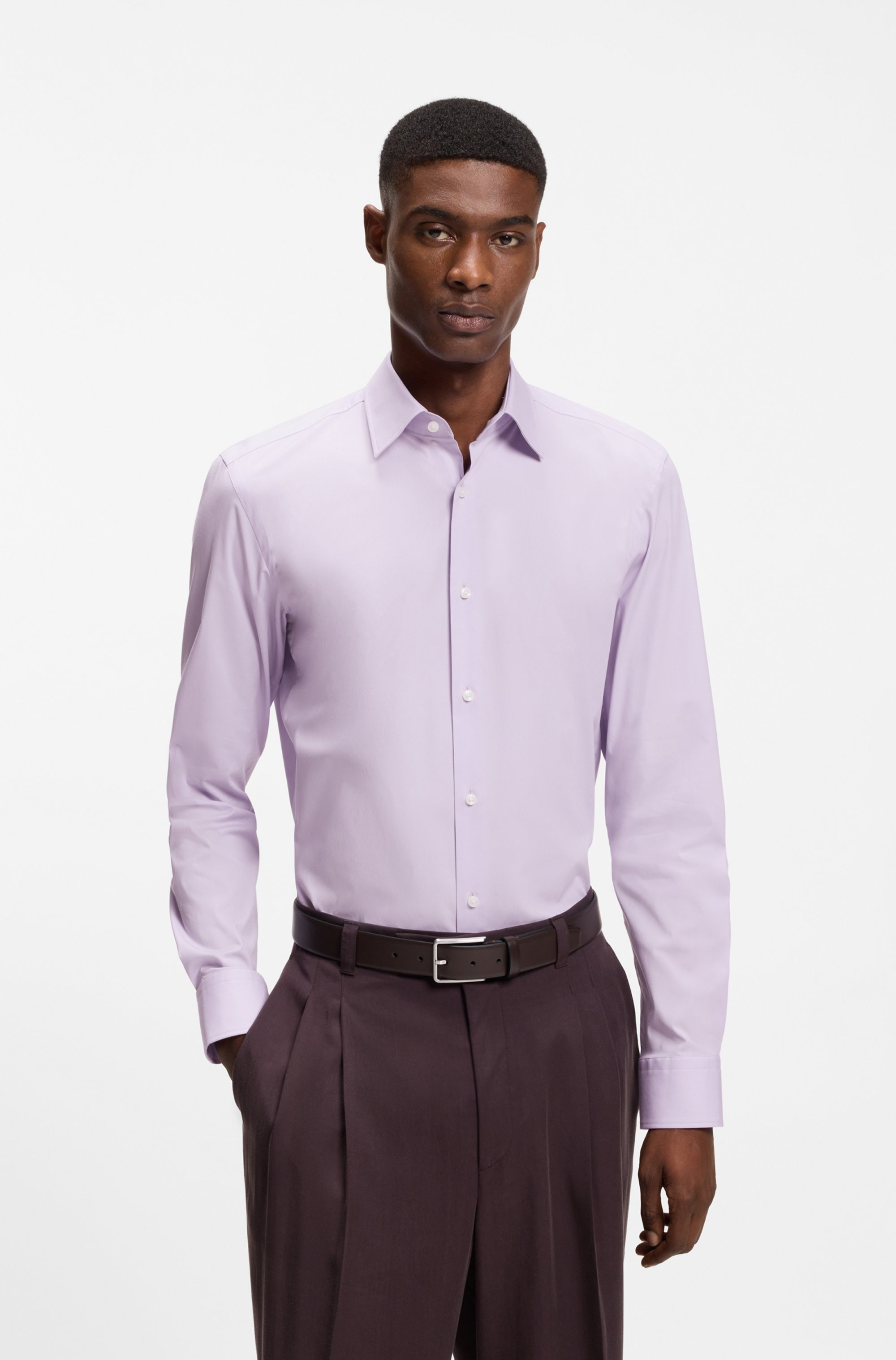BOSS "Hank" Kentkragen, Slim-Fit, bügelleichte Qualität