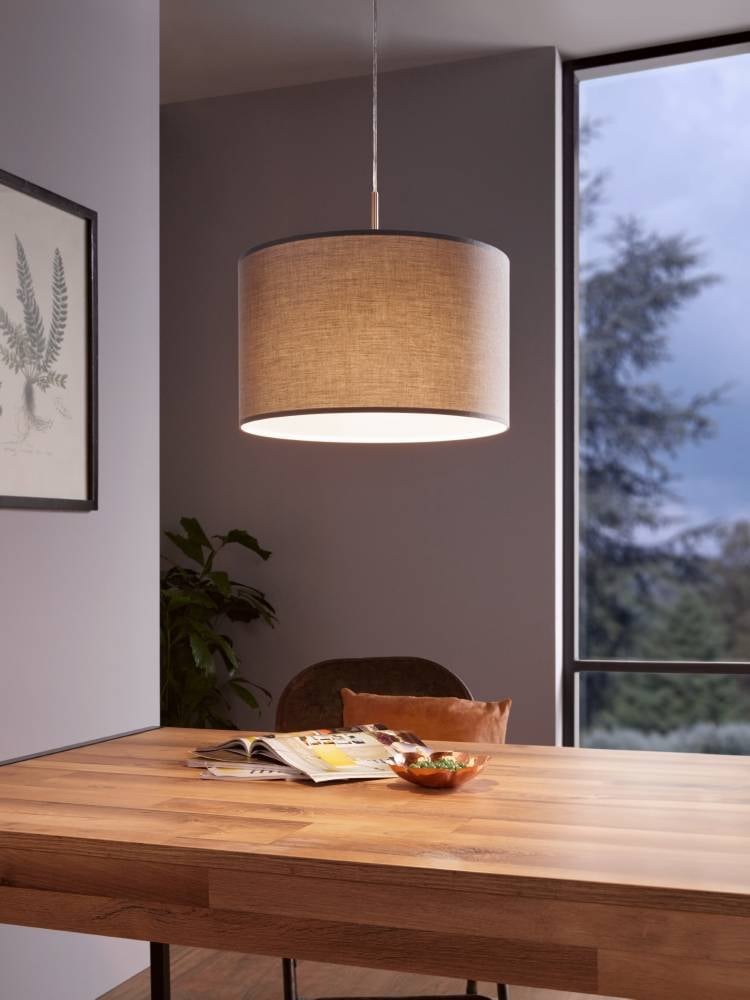 EGLO Hängeleuchte »PASTERI« E27 Hängelampe, Wohnzimmer, Esszimmer, Küche, Textilschirm, 110x38cm