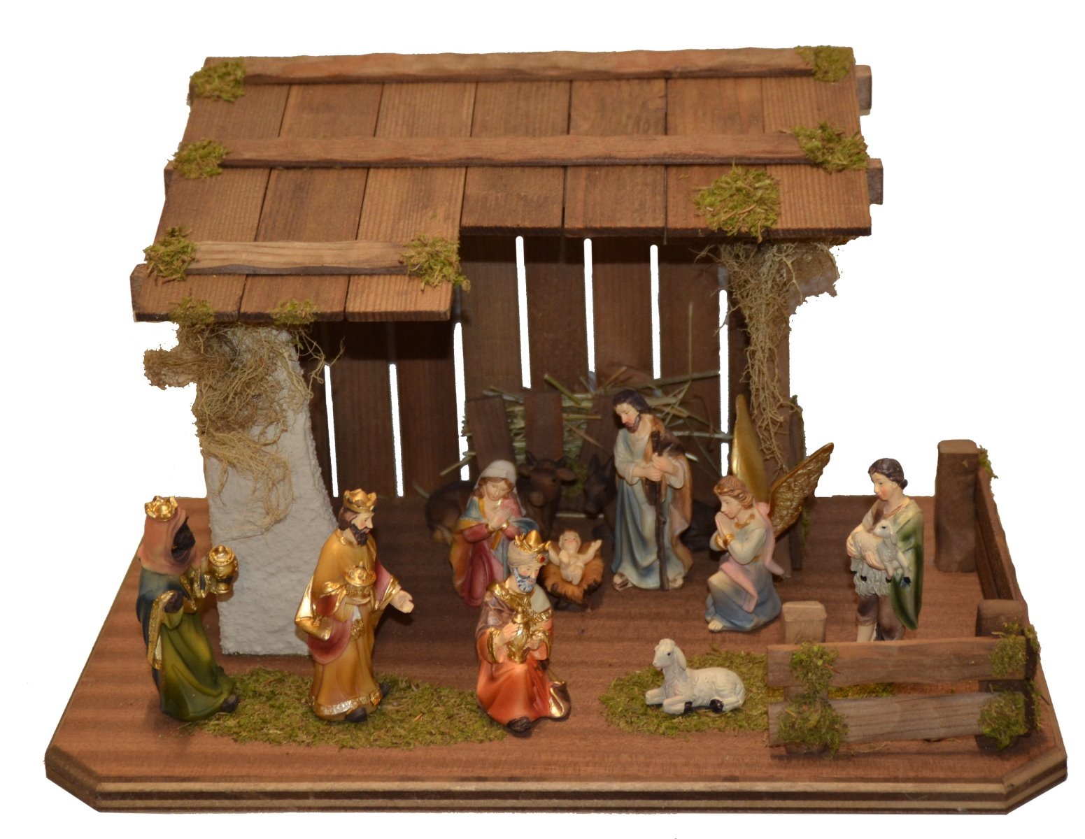 Alfred Kolbe Krippe "Krippenstall" mit 9 cm Poly-Figuren 11tlg. günstig online kaufen