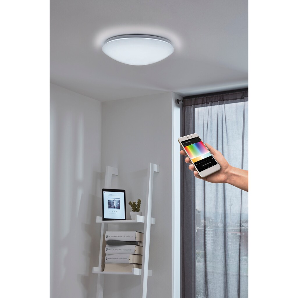 EGLO LED Deckenleuchte »GIRON-C«, 1 flammig-flammig, Smart Home Deckenlampe Ø30cm, dimmbar, Weißtöne und Farben einstellbar