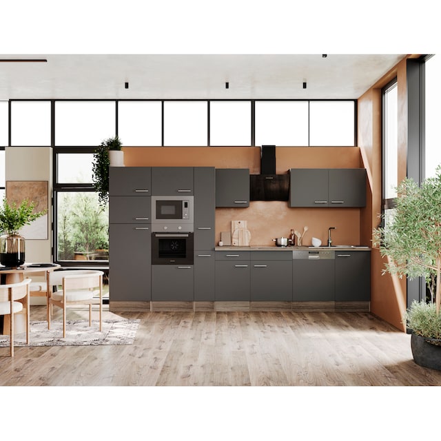 RESPEKTA Küchenzeile »Oliver«, Breite 370 cm, wechselseitig aufbaubar | BAUR