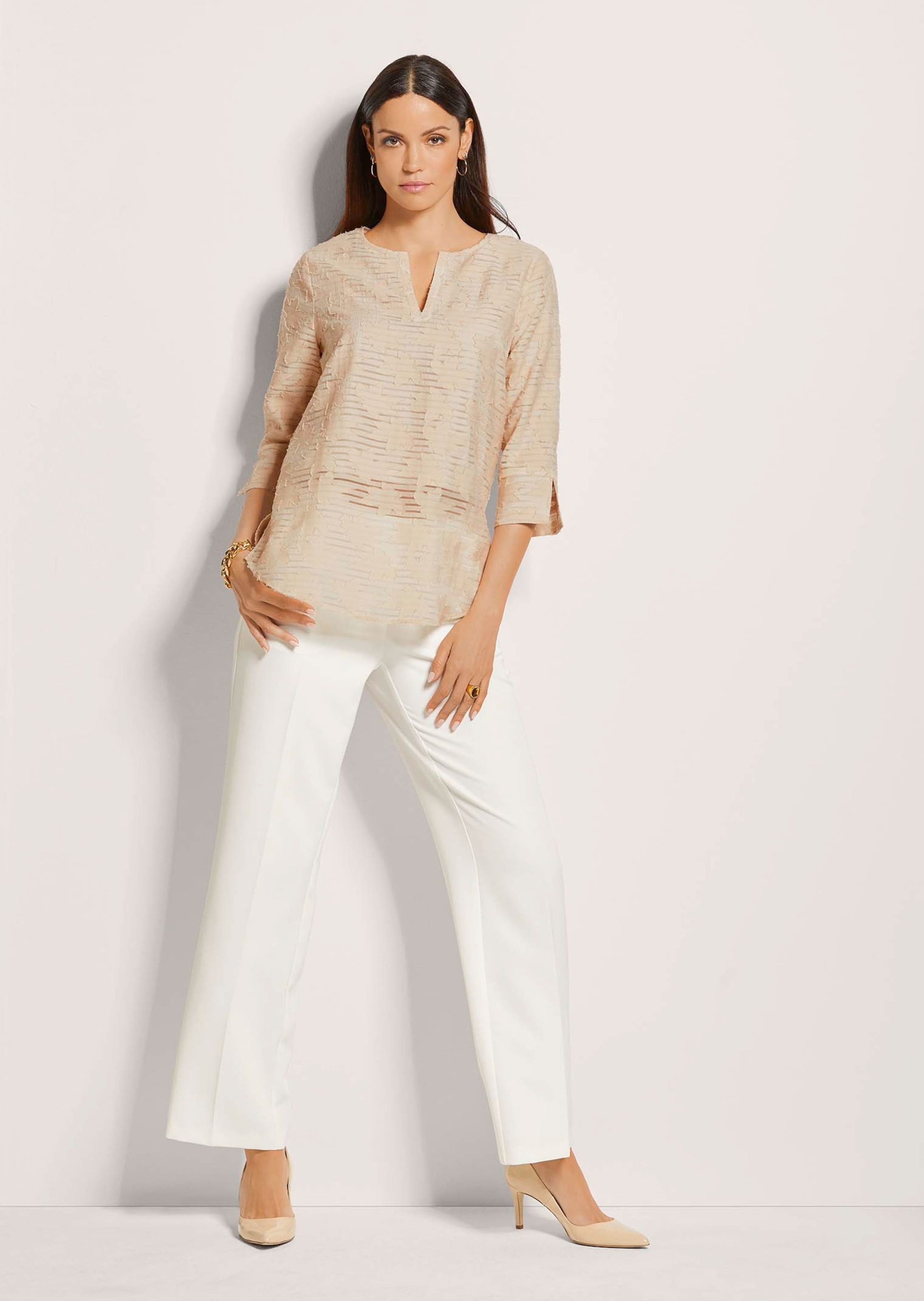 MADELEINE Kurzarmbluse "Bluse Transparente Ausbrenner-Bluse" günstig online kaufen