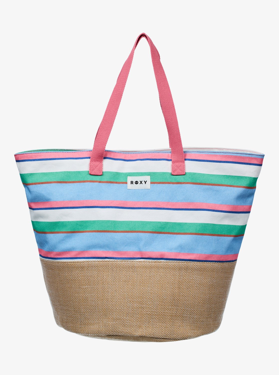 Roxy Strandtasche "WAIKIKI LIFE" mit doppeltem Henkel, gestreifte Optik, aus Baumwollmischung