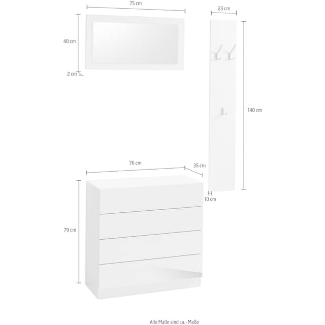 mit Push St.), kaufen Möbel Garderoben-Set (Set, borchardt BAUR Open-Funktion 3«, 3 | to »Vaasa