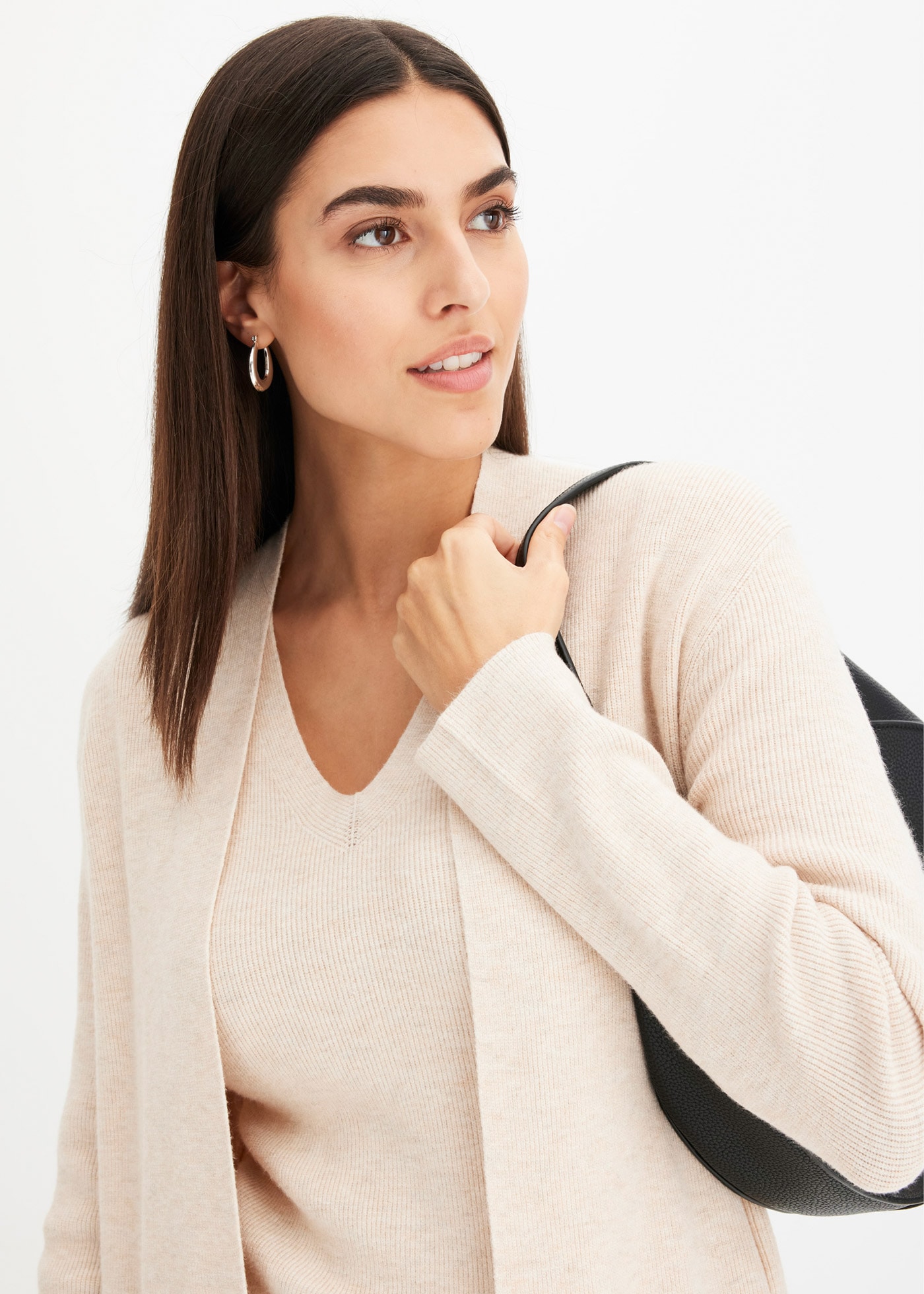 bonprix Longstrickjacke 1 Oversize-Passform, eleganter Stil günstig online kaufen