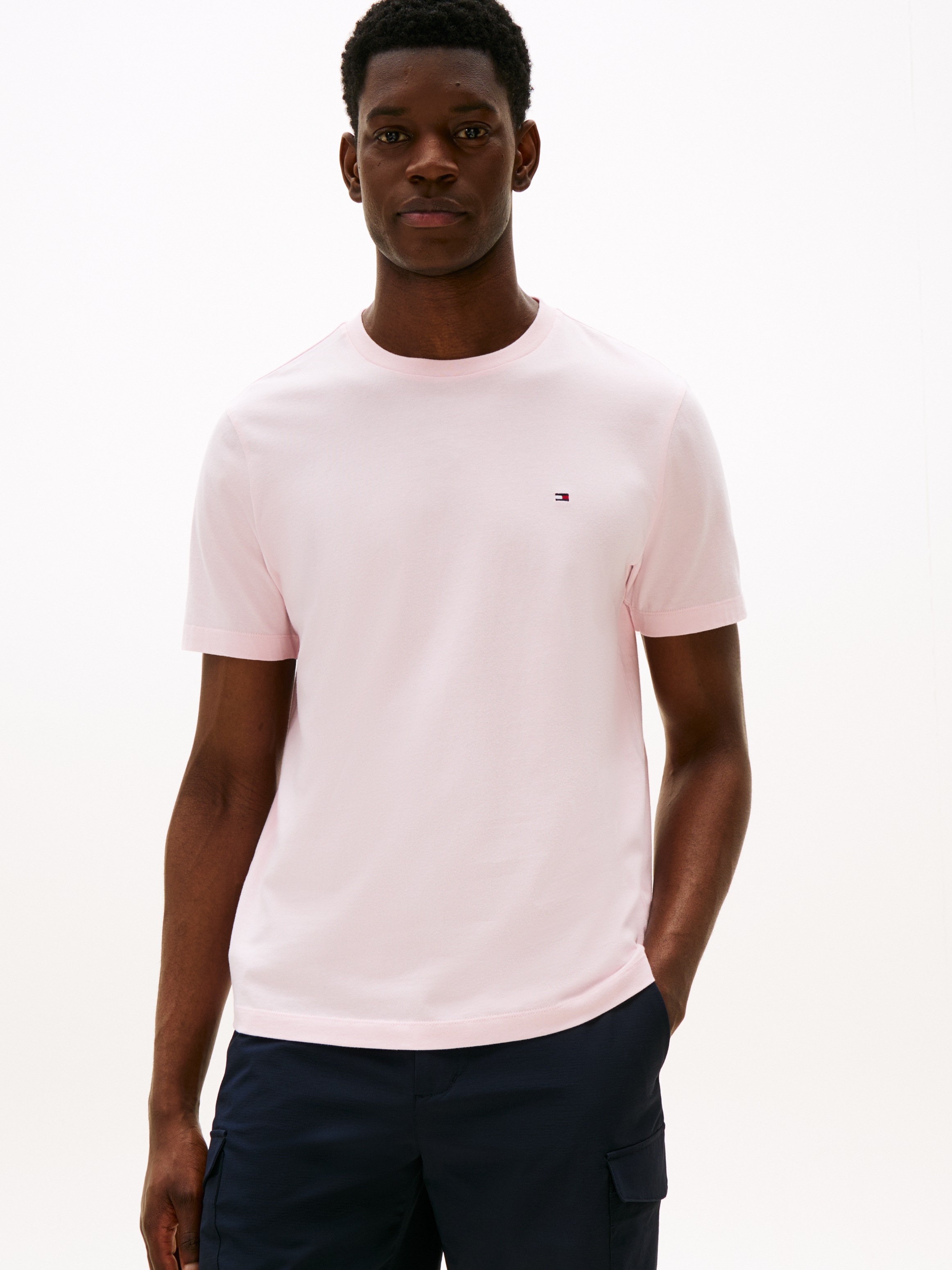 Tommy Hilfiger T-Shirt "ESSENTIAL REGULAR FIT SOLID mit Stickerei" unifarbe günstig online kaufen