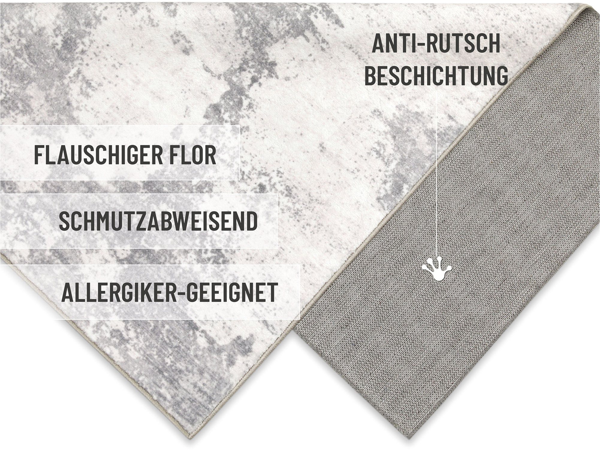 Thumbnail - Wecon home Badematte "Samu" Höhe 5 mm Marmor Design, waschbar, rutschfest, schnell trocknend, Badteppich