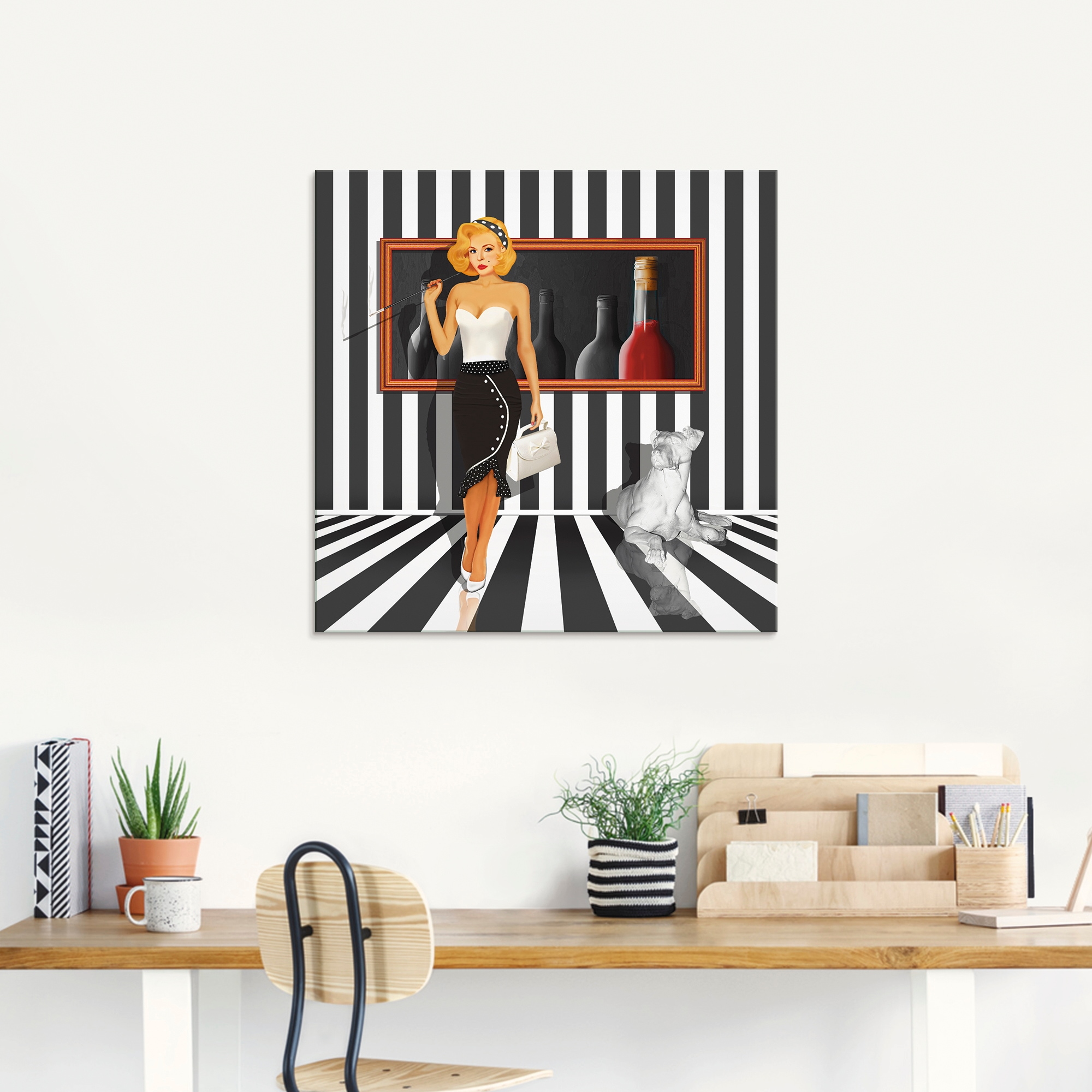 Artland Glasbild »Das Damenquartett 4 Schwarz-Weiss«, Frau, (1 St.), in verschiedenen Größen