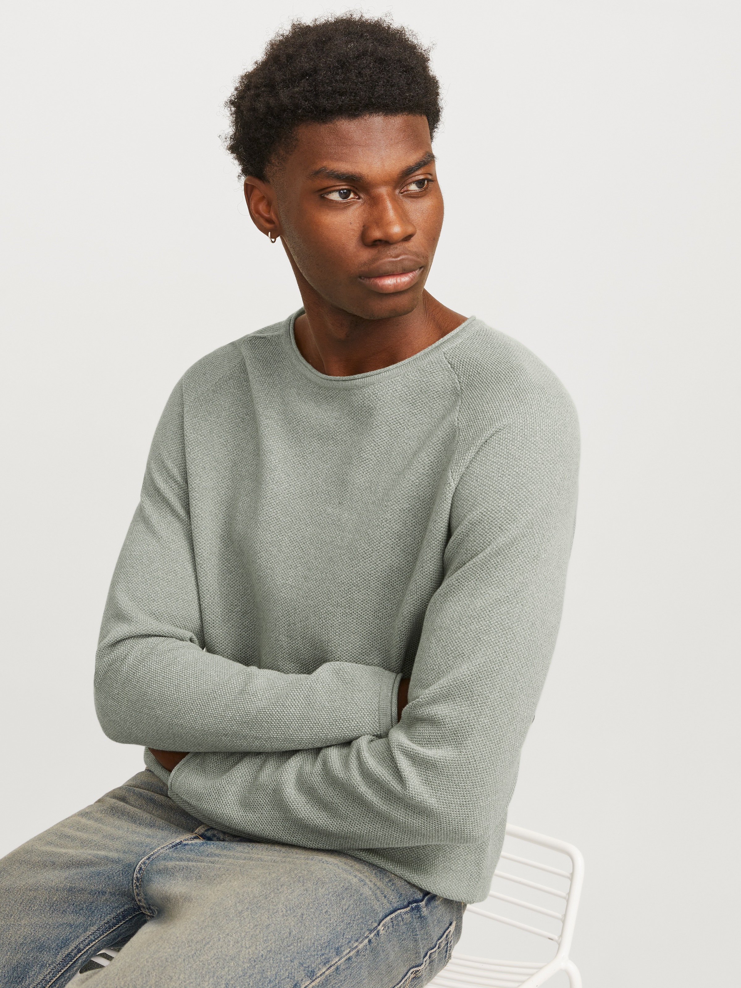 Jack & Jones Rundhalspullover "JJEHILL KNIT CREW NECK NOOS", mit Strukturst günstig online kaufen