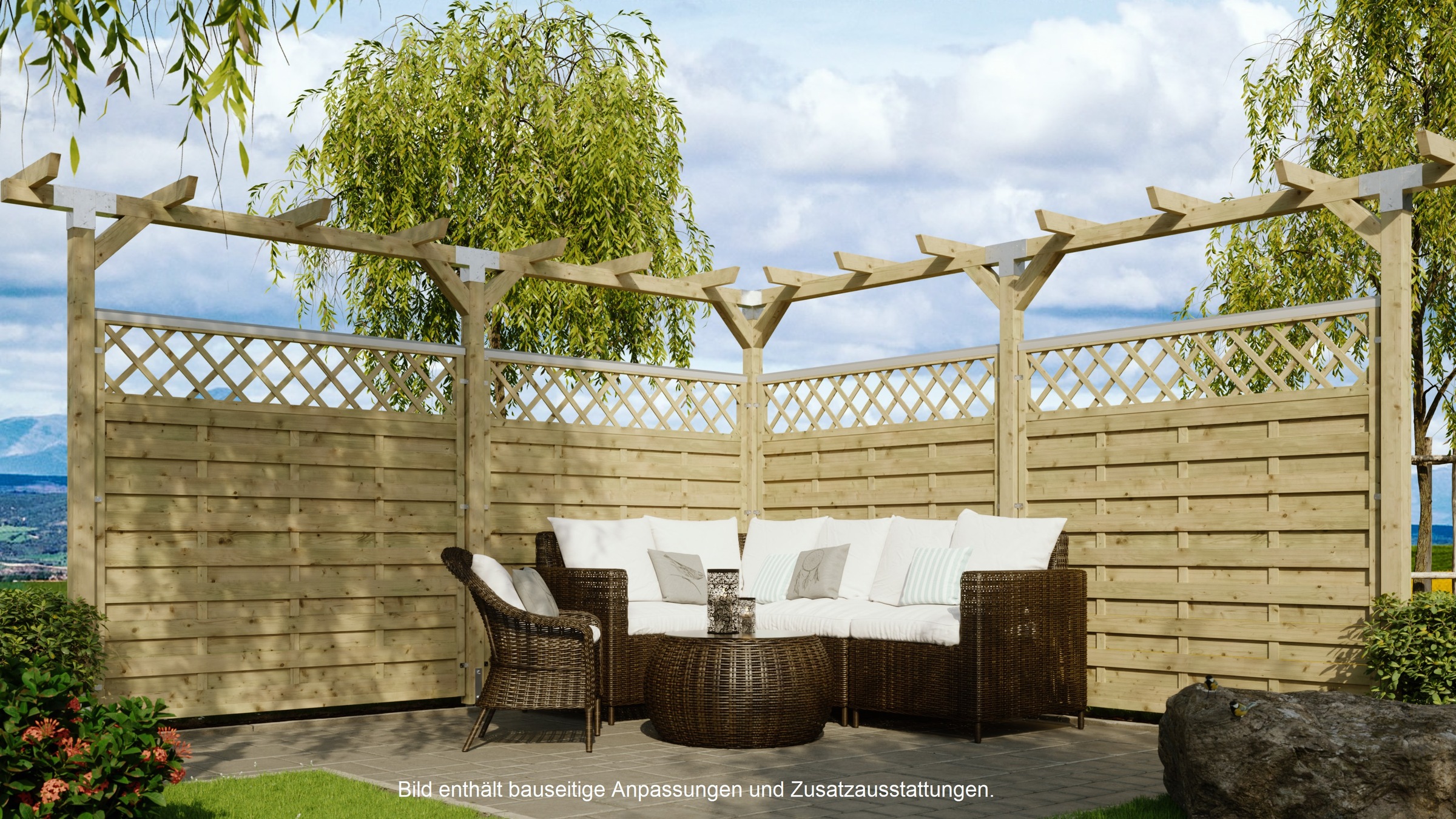 Tetzner & Jentzsch Dichtzaun "Memphis 5" 7 Elemente, LxH: 1332x180 cm günstig online kaufen