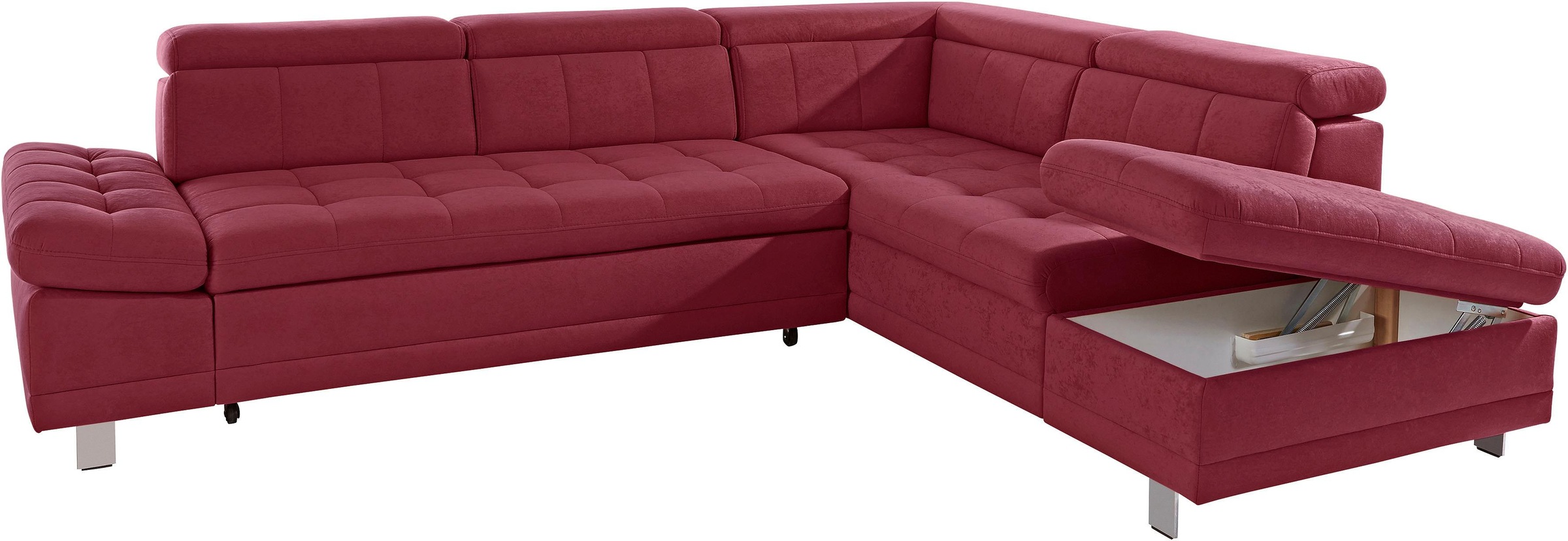 sit&more Ecksofa »Limit L-Form«, wahlweise mit Bettfunktion und Bettkasten