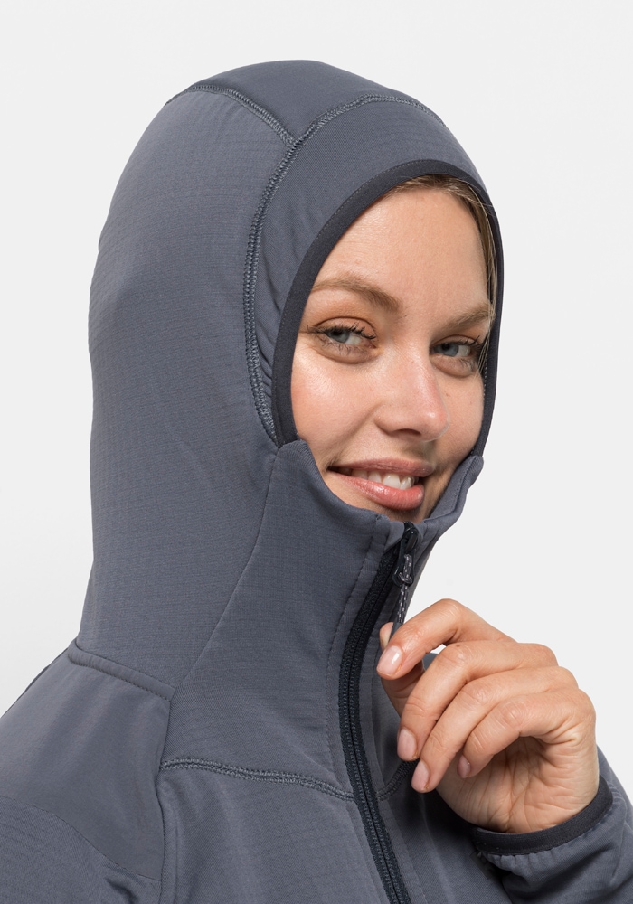 Jack Wolfskin Kapuzenfleecejacke »KOLBENBERG HOODED FZ W«, mit Kapuze