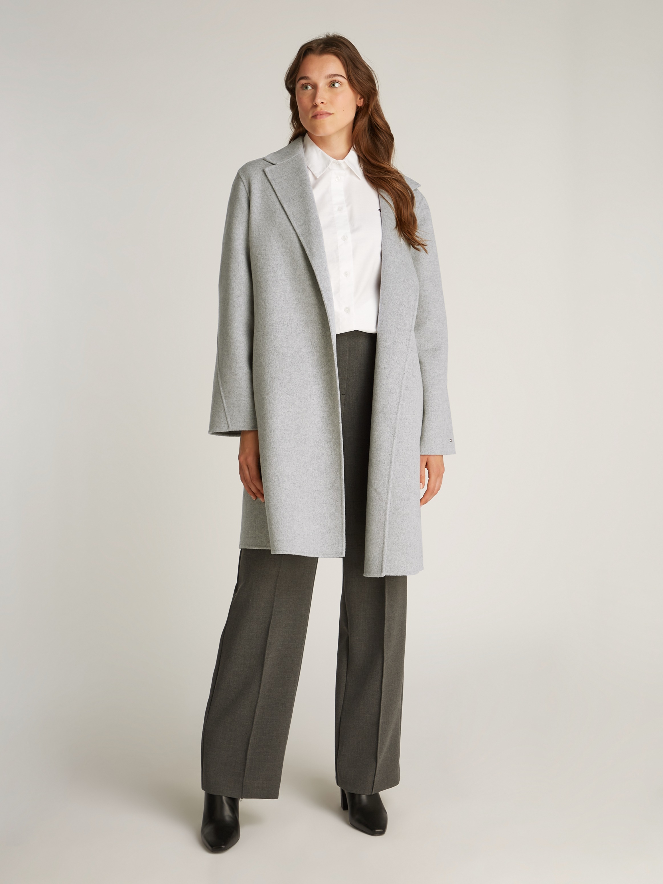 Tommy Hilfiger Kurzmantel »REG DF WOOL BELTED COAT«, mit Gürtel