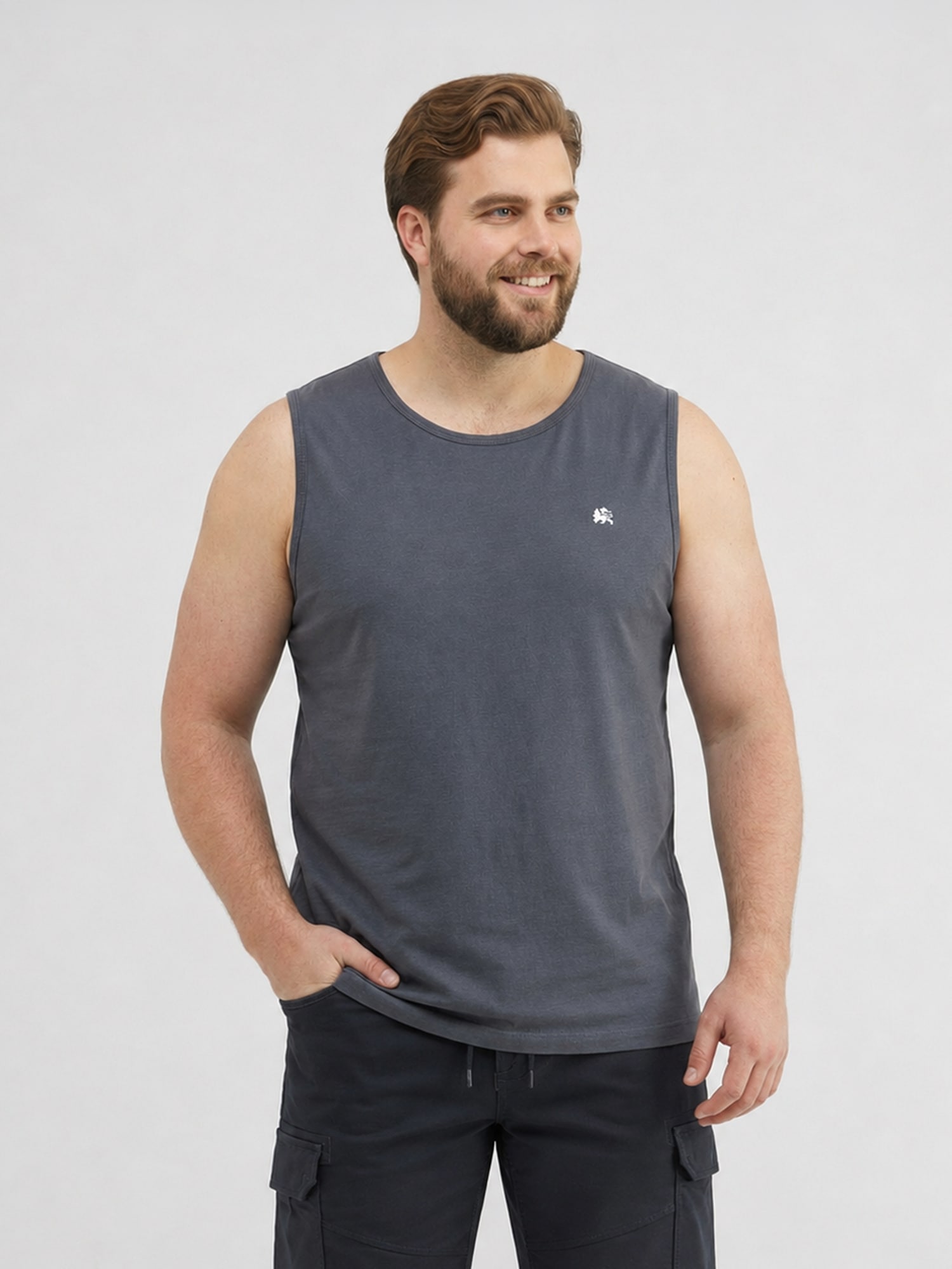 LERROS Muskelshirt "Sportliches Baumwoll-Tanktop mit O-Neck, große Größen"