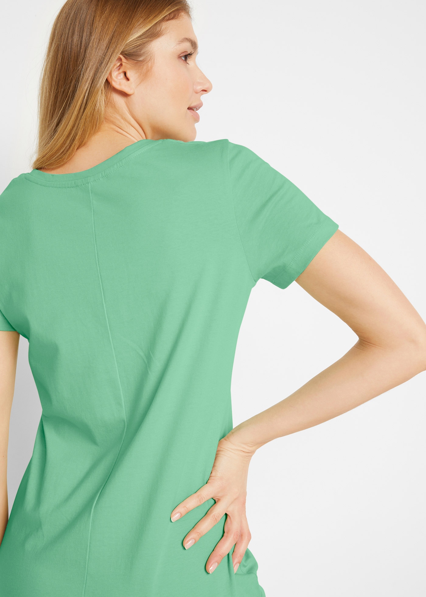 bonprix Jerseykleid Packung, 2 tlg. tlg. casual Stil, im 2er-Pack, aus Baumwolle, bequeme Passform