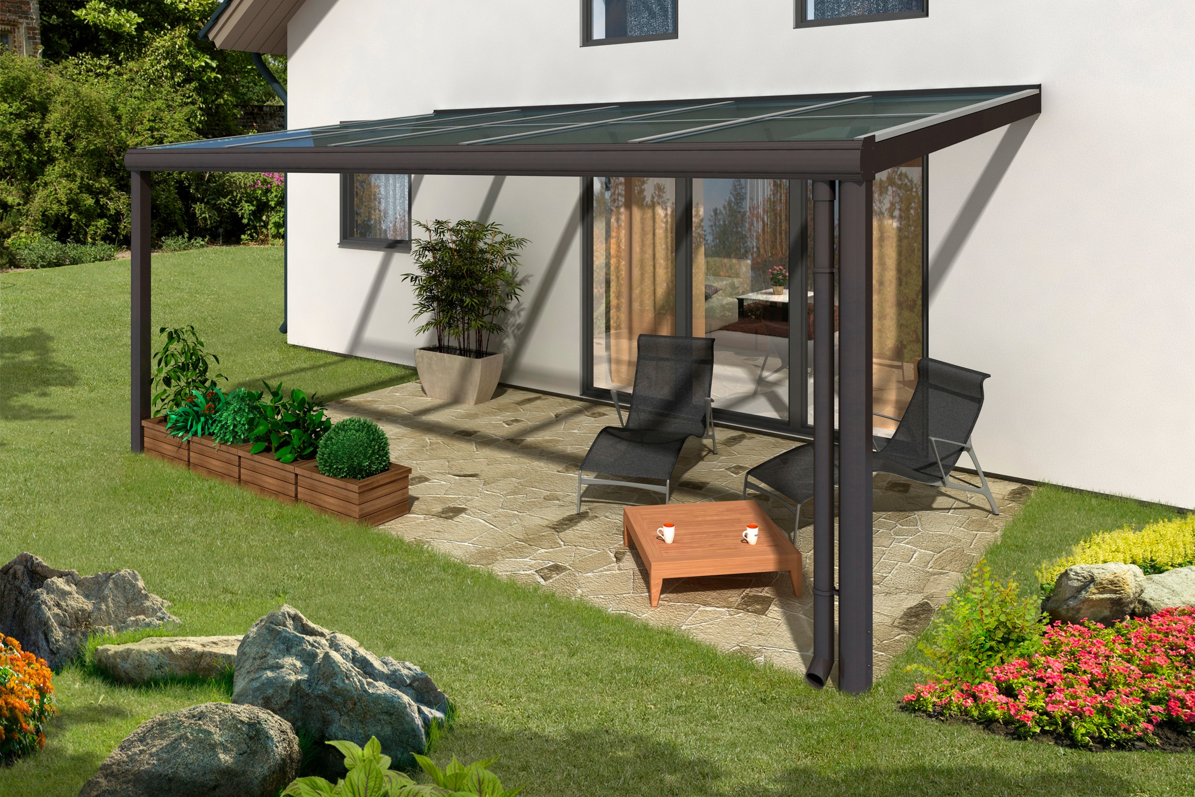Skanholz Terrassendach »Modena«, 541 cm Breite, verschiedene Tiefe