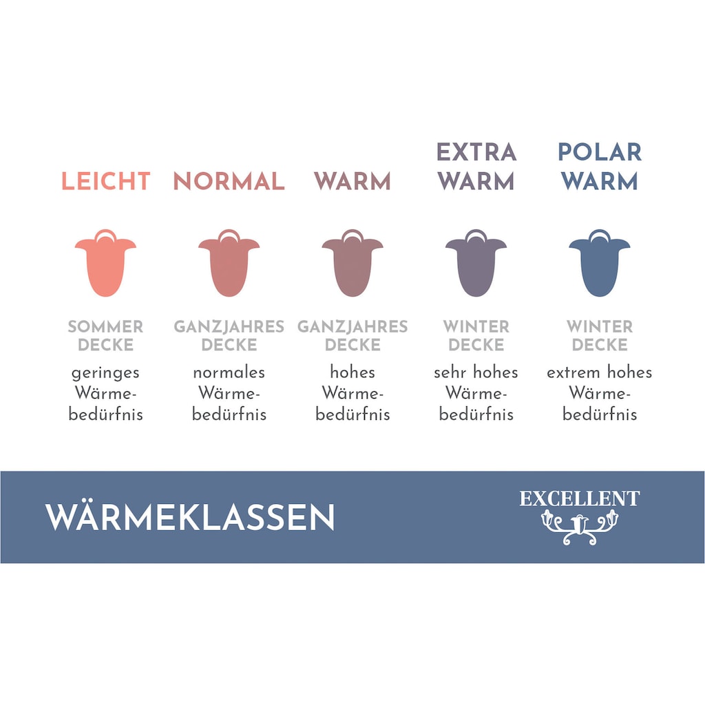 Excellent Daunenbettdecke »Zürich, Bettdecken für Sommer und Winter, Decke«, extrawarm, Füllung 100% Daunen, Bezug 100% Baumwolle, (1 St.)